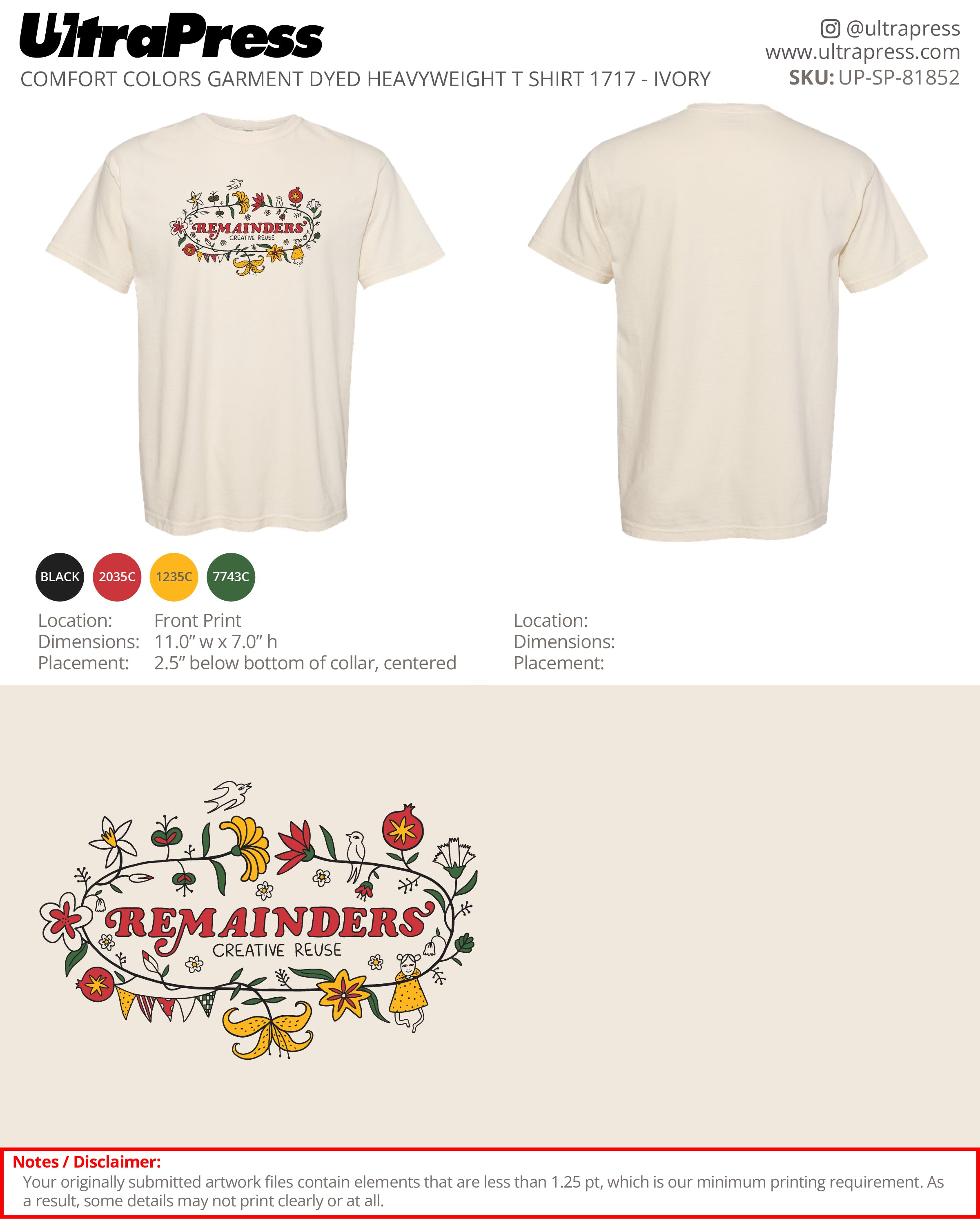 UP-SP-81852 Remainders Creative Reuse 4 Color Logo - Andrew Cox 100 Min Qty (Bulk)