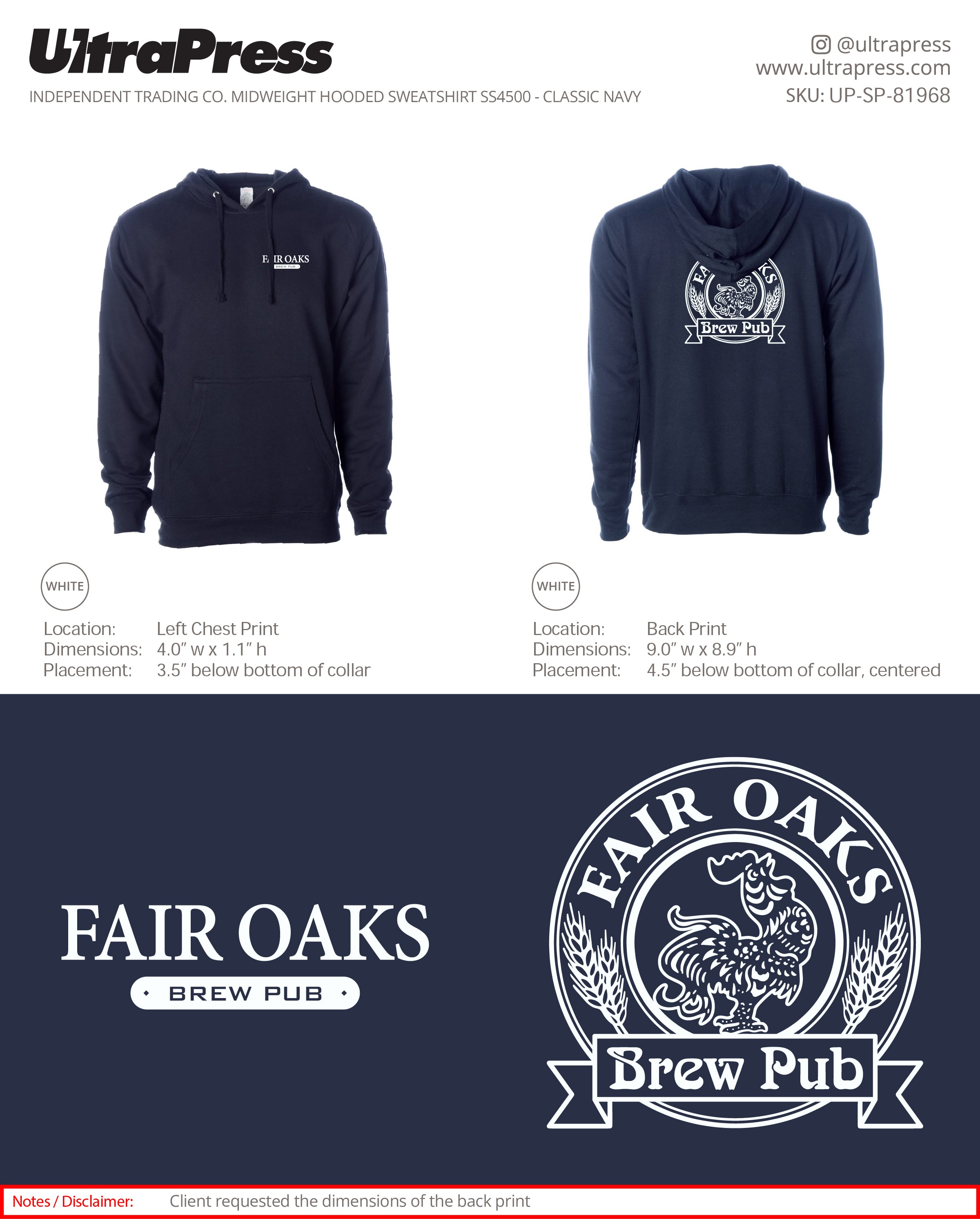 UP-SP-81968 Fair Oaks Brew Pub - Gary Juels 48 Min Qty (Bulk)