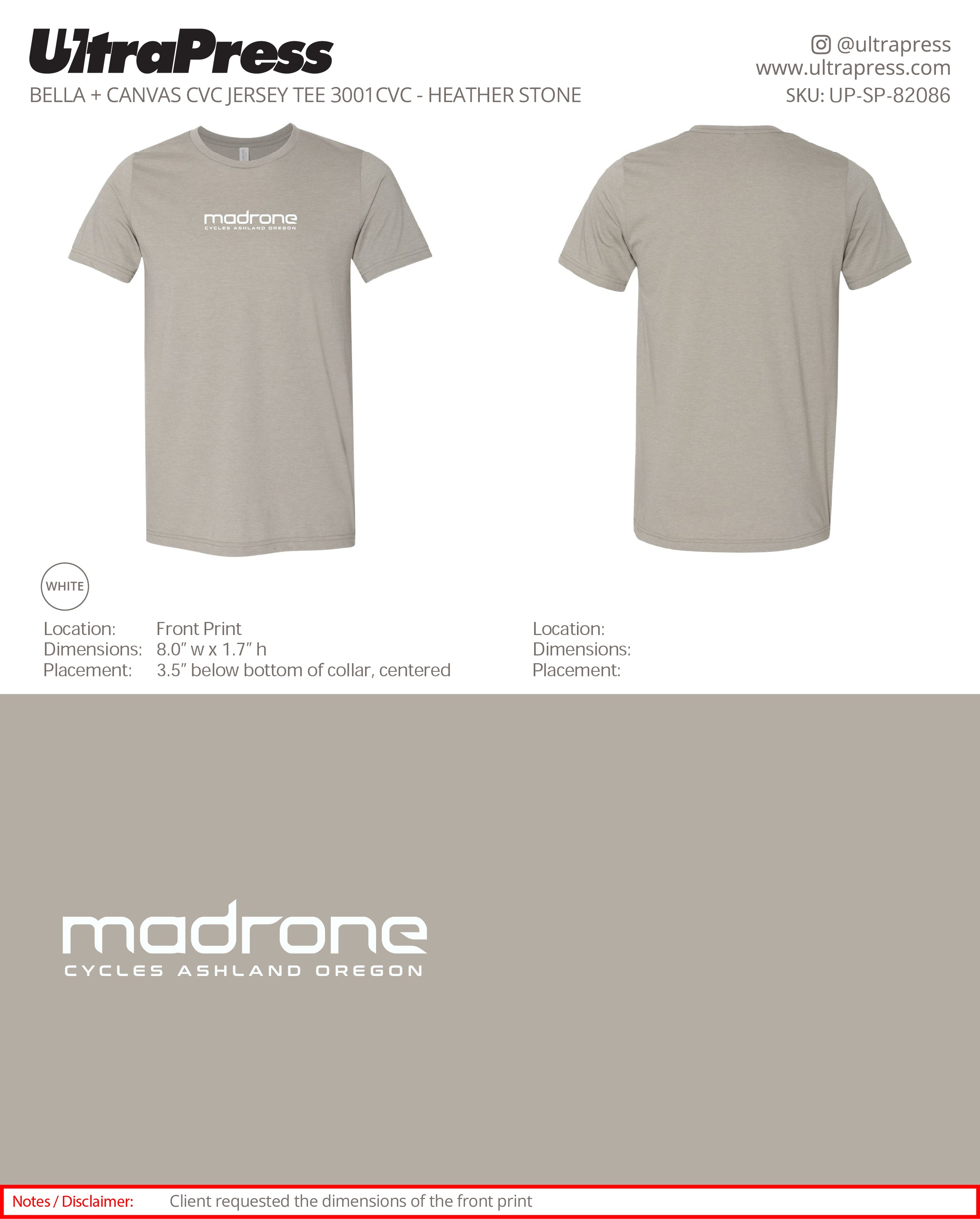 UP-SP-82086 Madrone Cycles - Aaron Bland 100 Min Qty (Bulk)