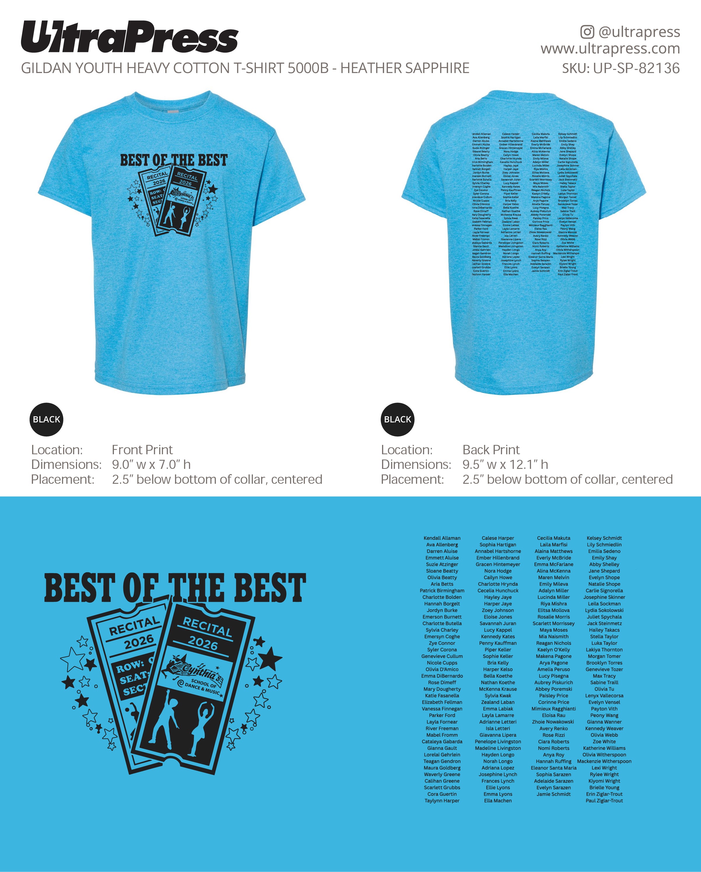 UP-SP-82136 Best of The Best Recital 2026 - Cindy Zurchin 100 Min Qty (Bulk)