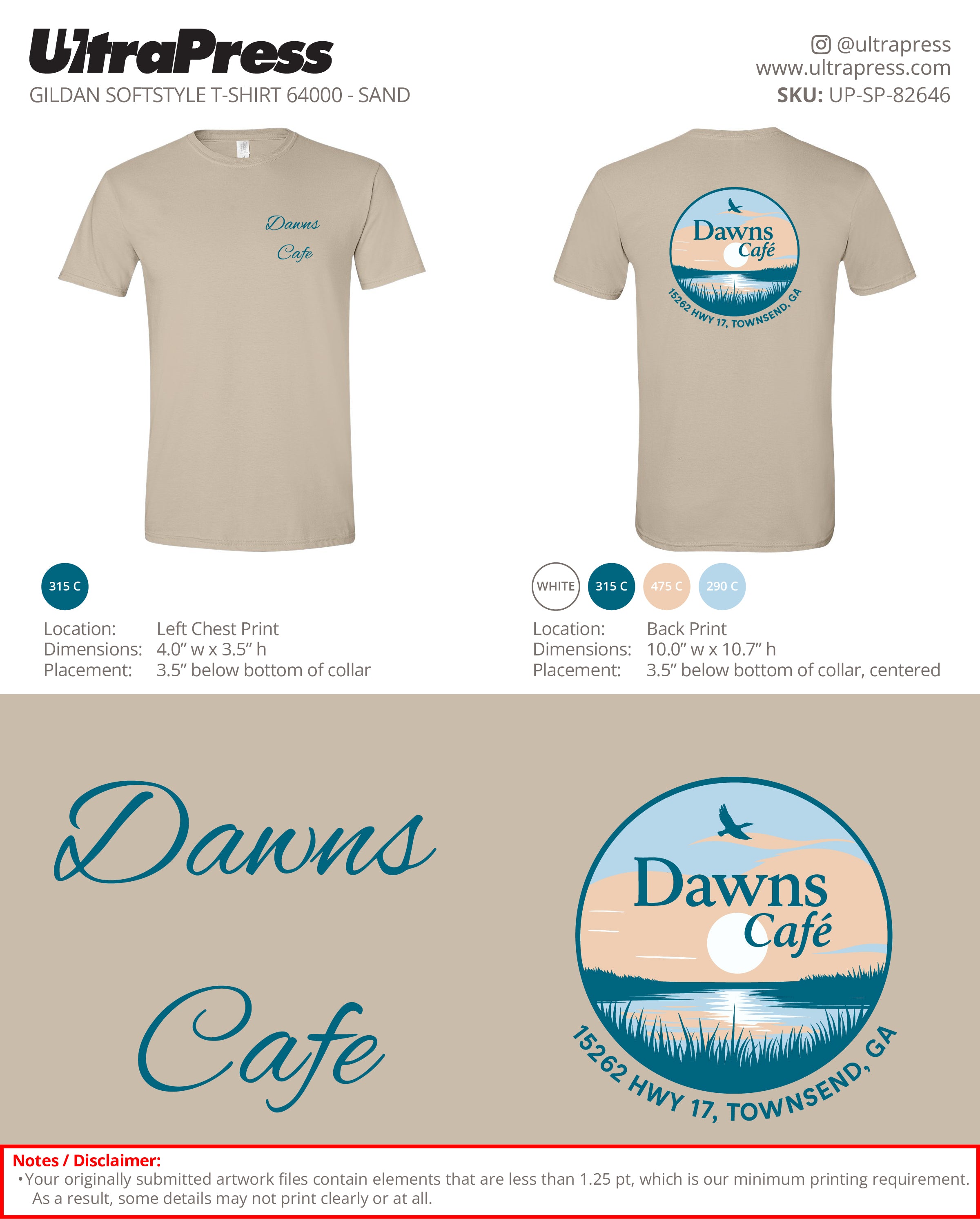 UP-SP-82646 Dawns Cafe - Mike Wells 100 Min Qty (Bulk)