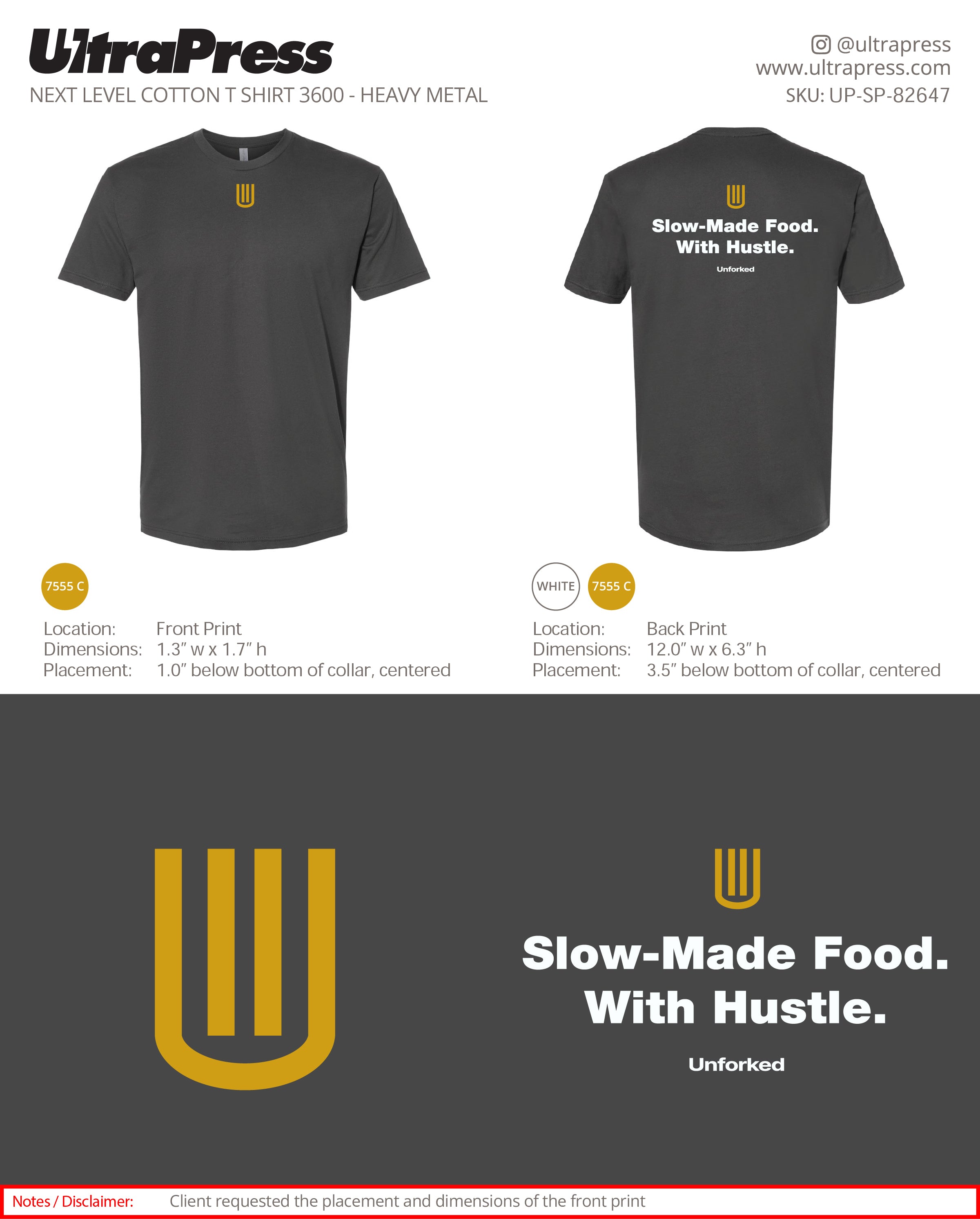 UP-SP-82647 Slow-Made Food. With Hustle. - Jim Sheridan 100 Pieces Package Deal (Bulk)