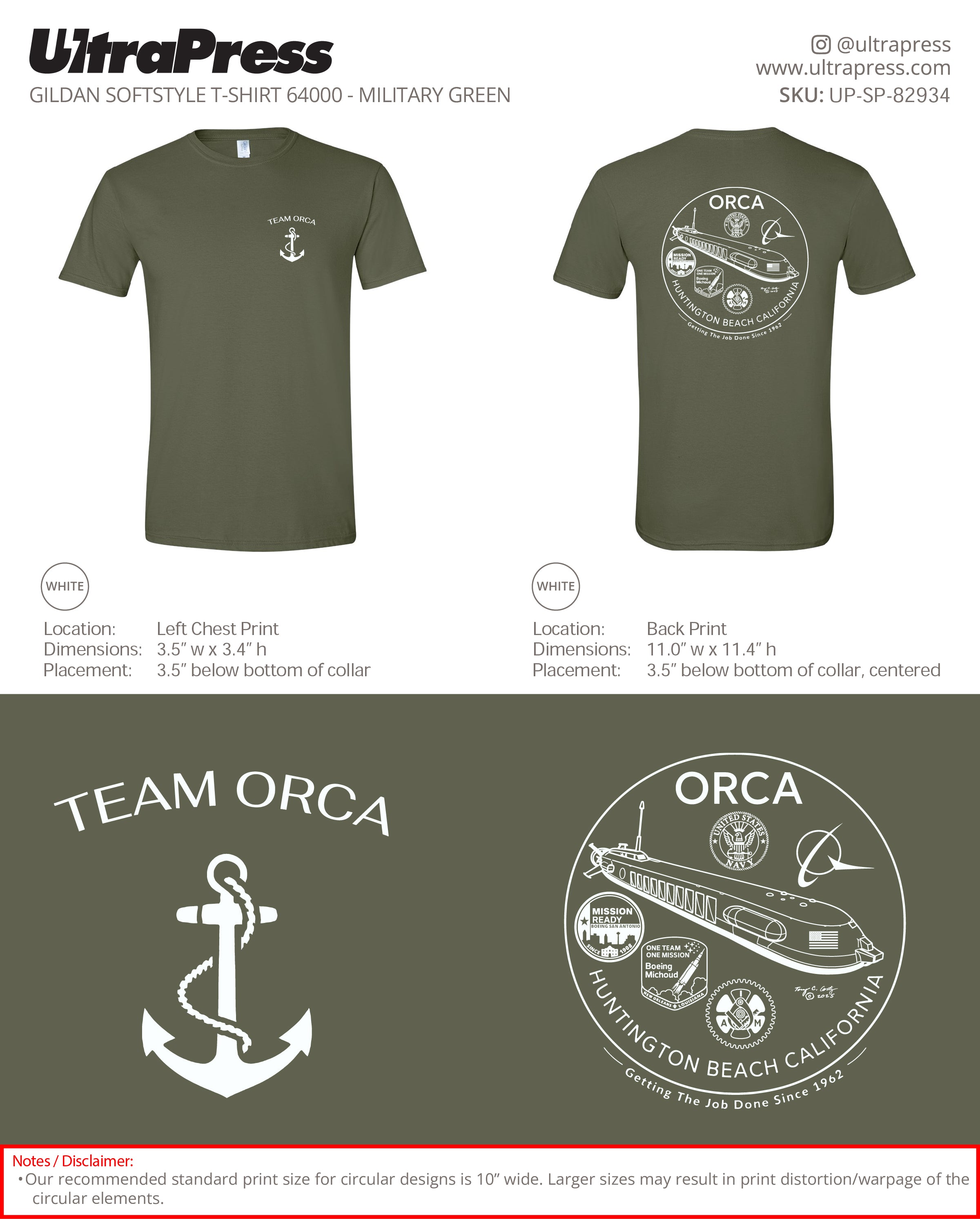 UP-SP-82934 Team Orca - Steve P (Short Sleeve T-Shirts) 100 Min Qty (Bulk)
