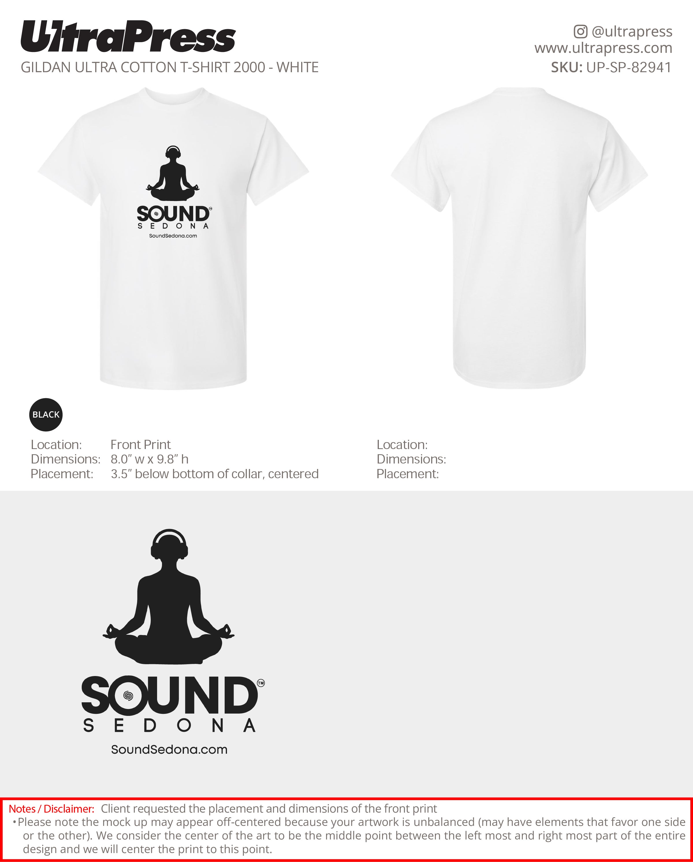 UP-SP-82941 Sound Sedona Tees - SOUND Sedona 100 Min Qty (Bulk)