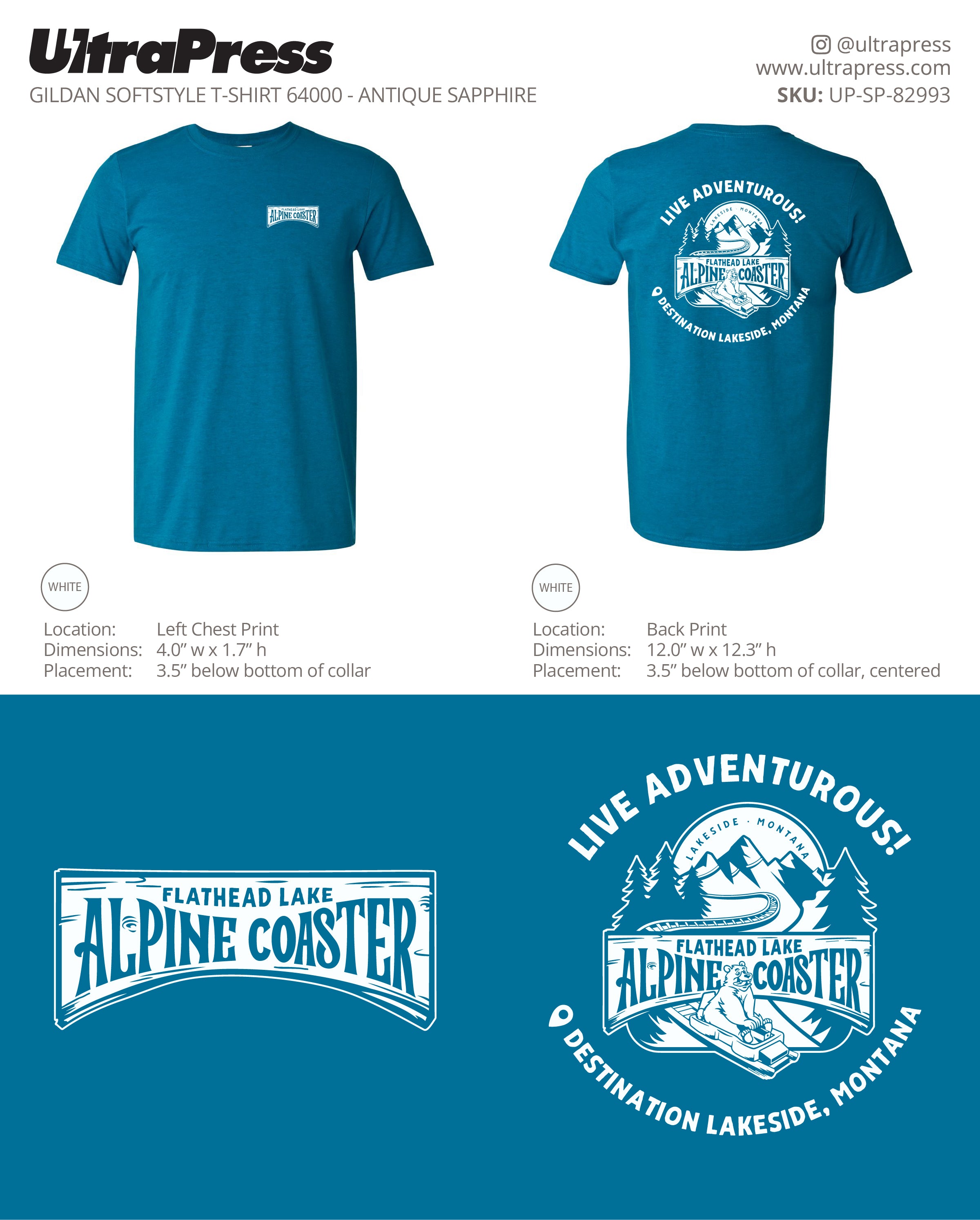 UP-SP-82993 Flathead Lake Alpine Coaster - Jessica Wedel 100 Min Qty (Bulk)