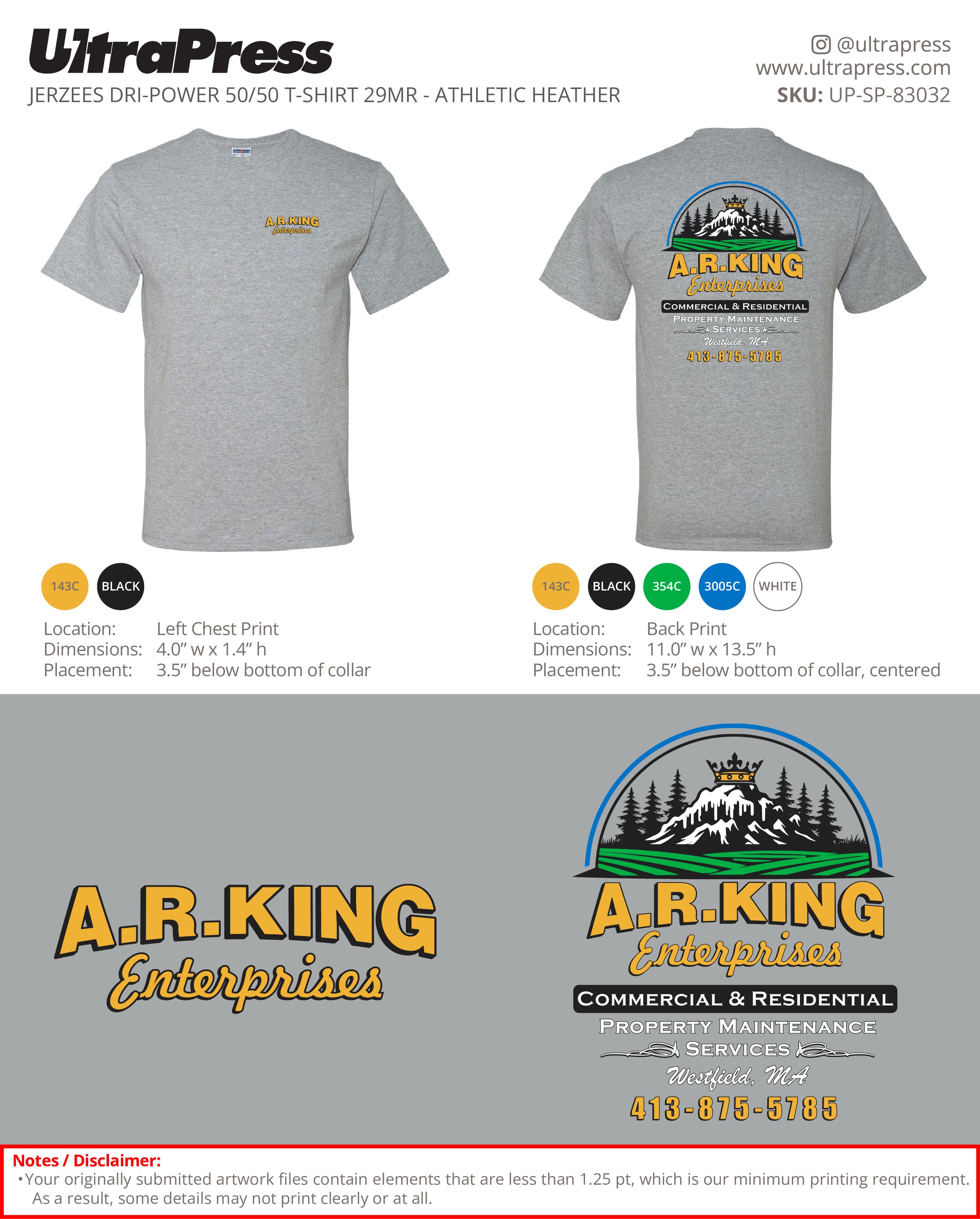 UP-SP-83032 A.R King Enterprises - Anthony King 100 Min Qty (Bulk)