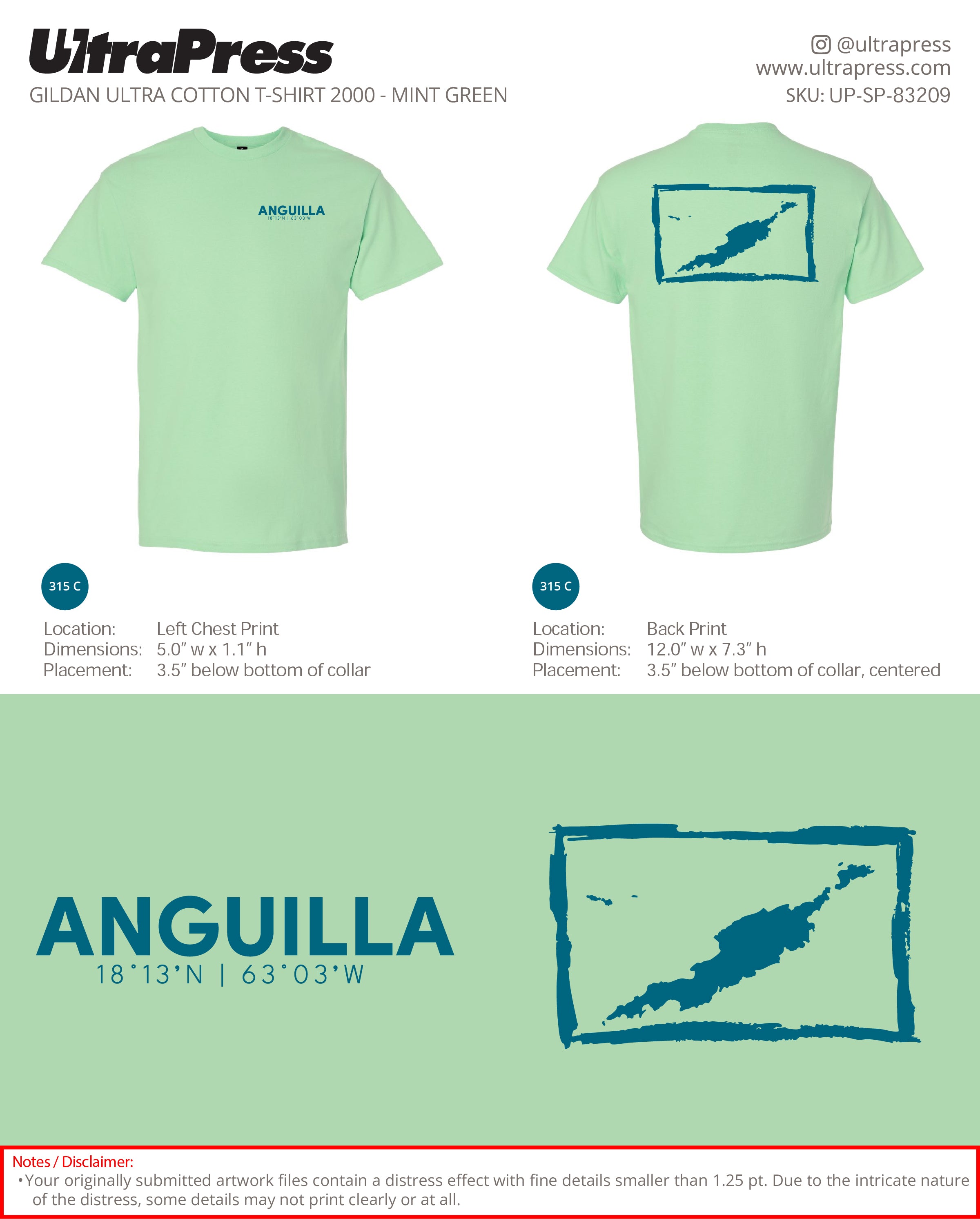 UP-SP-83209 Anguilla Turquoise Ink - Simone C 100 Min Qty (Bulk)