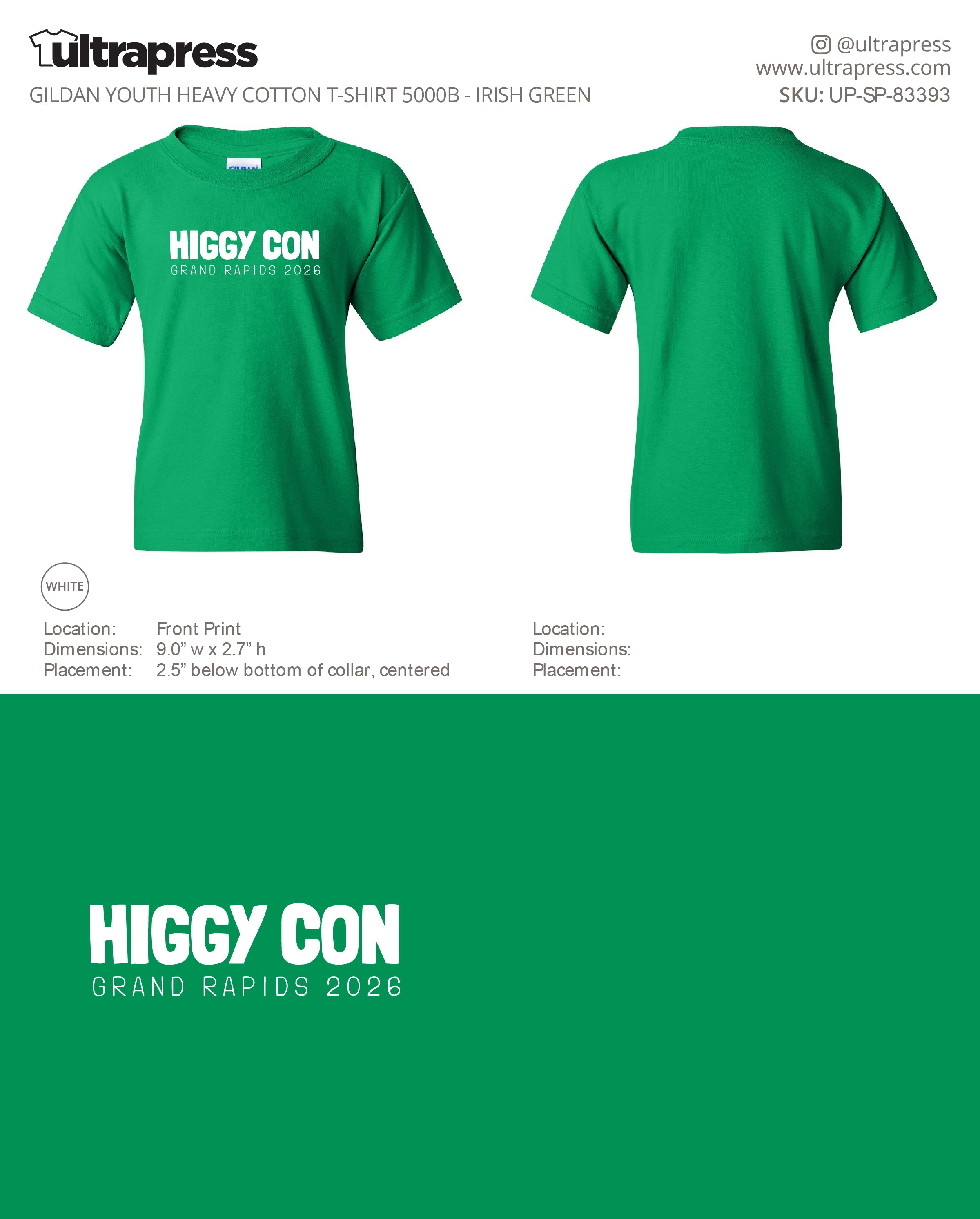 UP-SP-83393 HIGGY CON GRAND RAPIDS G5000B 100 Min Qty (Bulk)