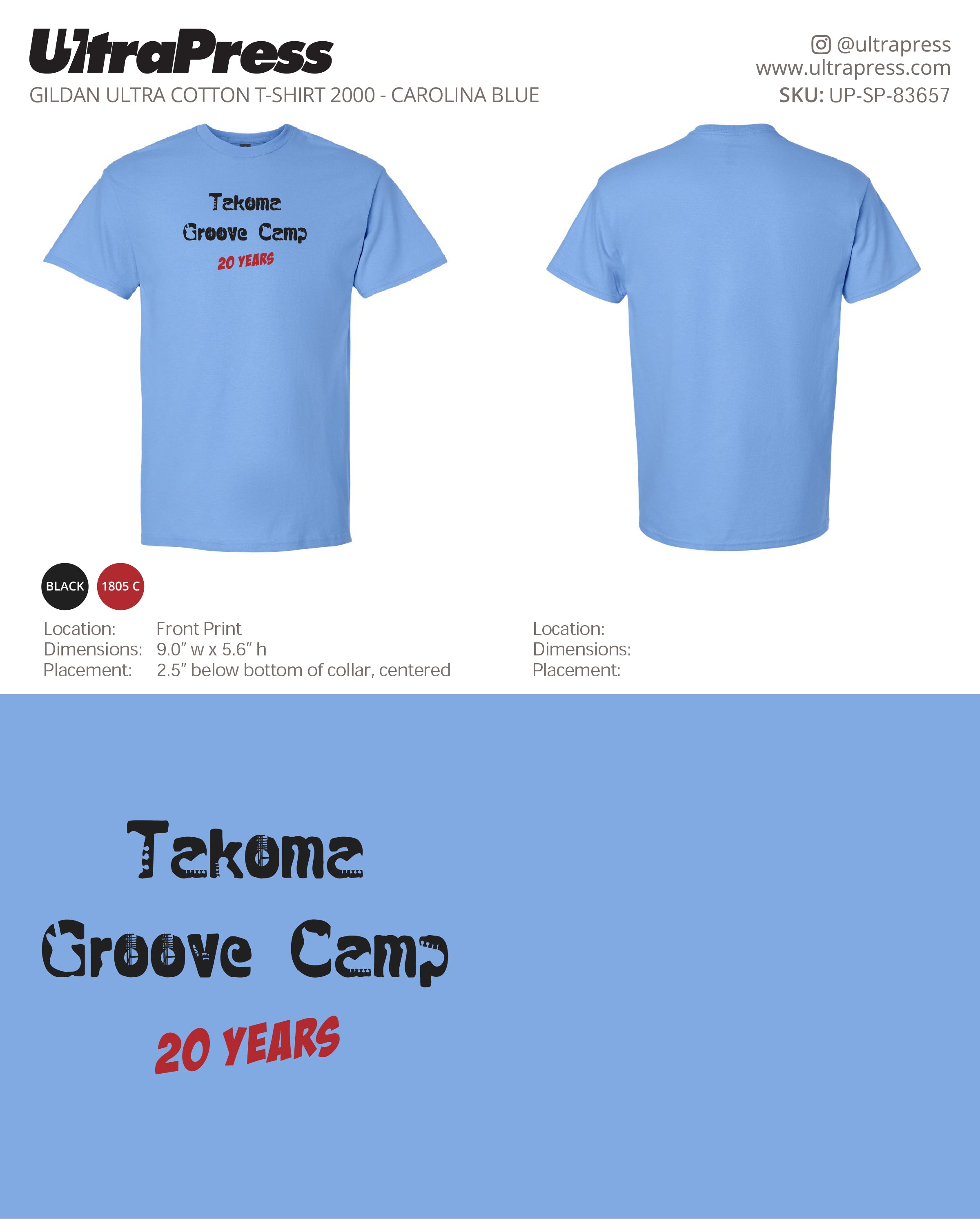 UP-SP-83657 Takoma Groove Camp 20 years - Takoma Groove Camp - 50 Min Qty - Package Deal (Bulk)