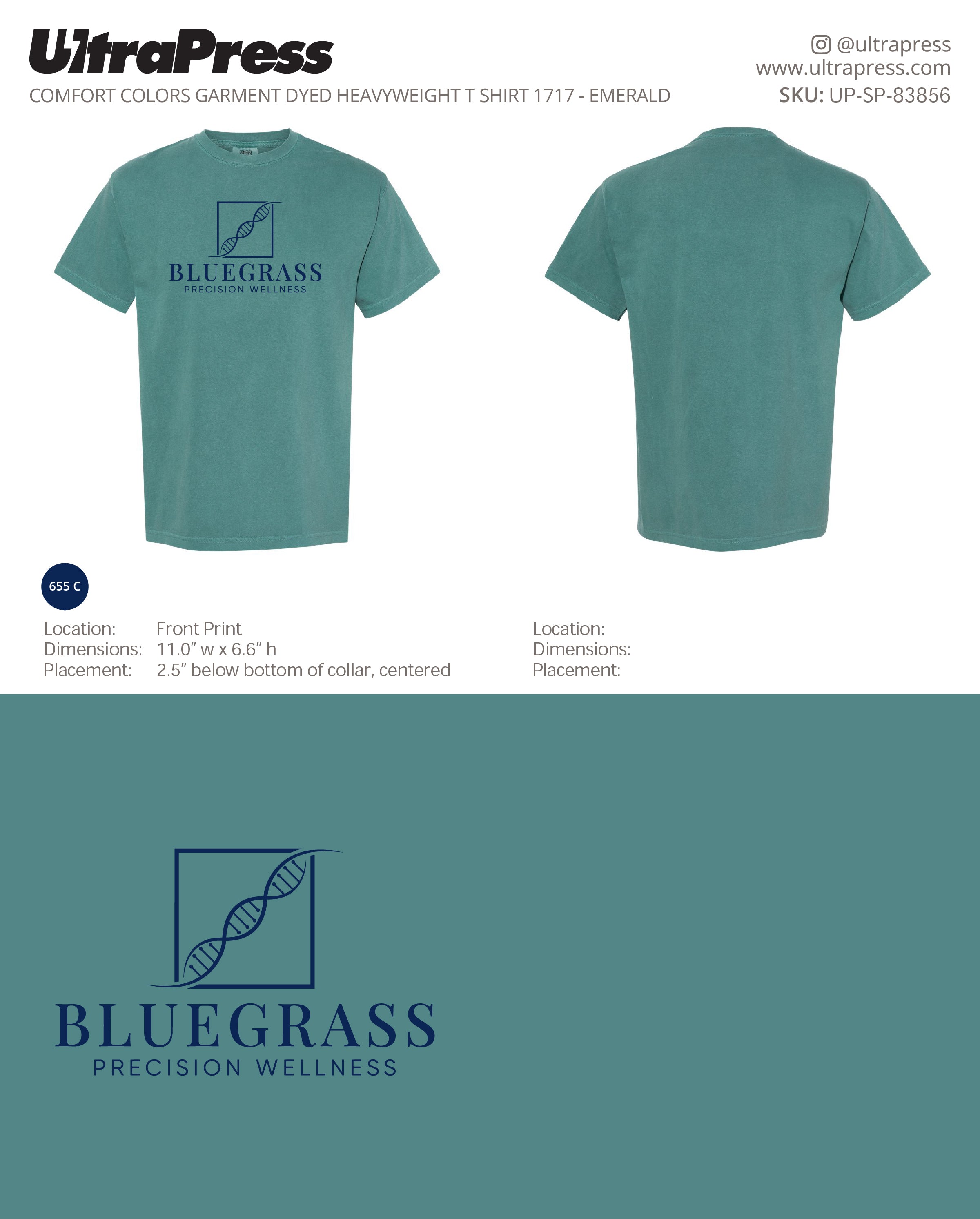 UP-SP-83856 Bluegrass Comfort Colors Shirts - Cassie Koons 24 Min Qty (Bulk)