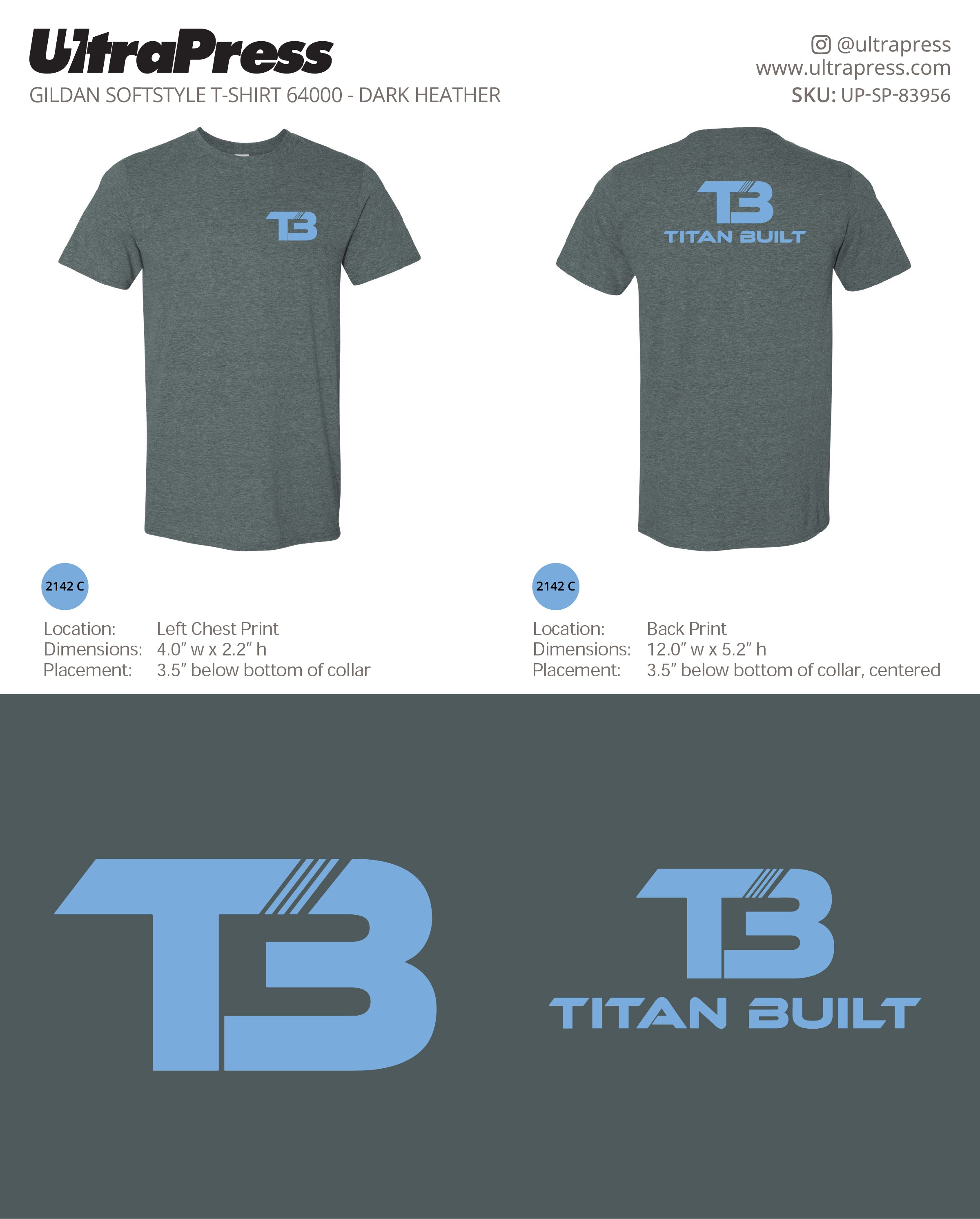 UP-SP-83956 TB Titan Built (Carolina Blue Logo) - Brad Phillips 100 Min Qty (Bulk)