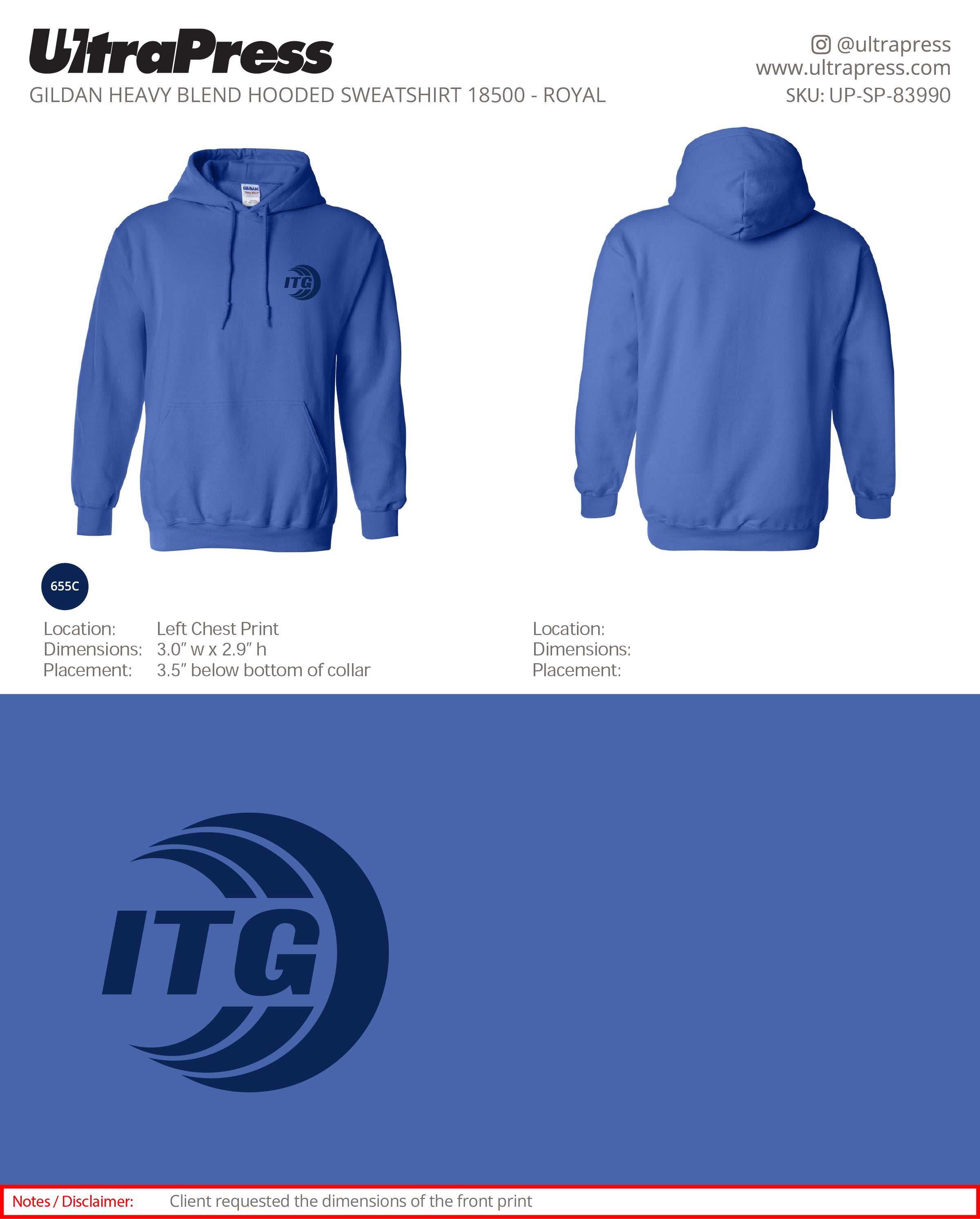 UP-SP-83990 ITG Hoodies - Michael Faith 50 Min Qty (Bulk)