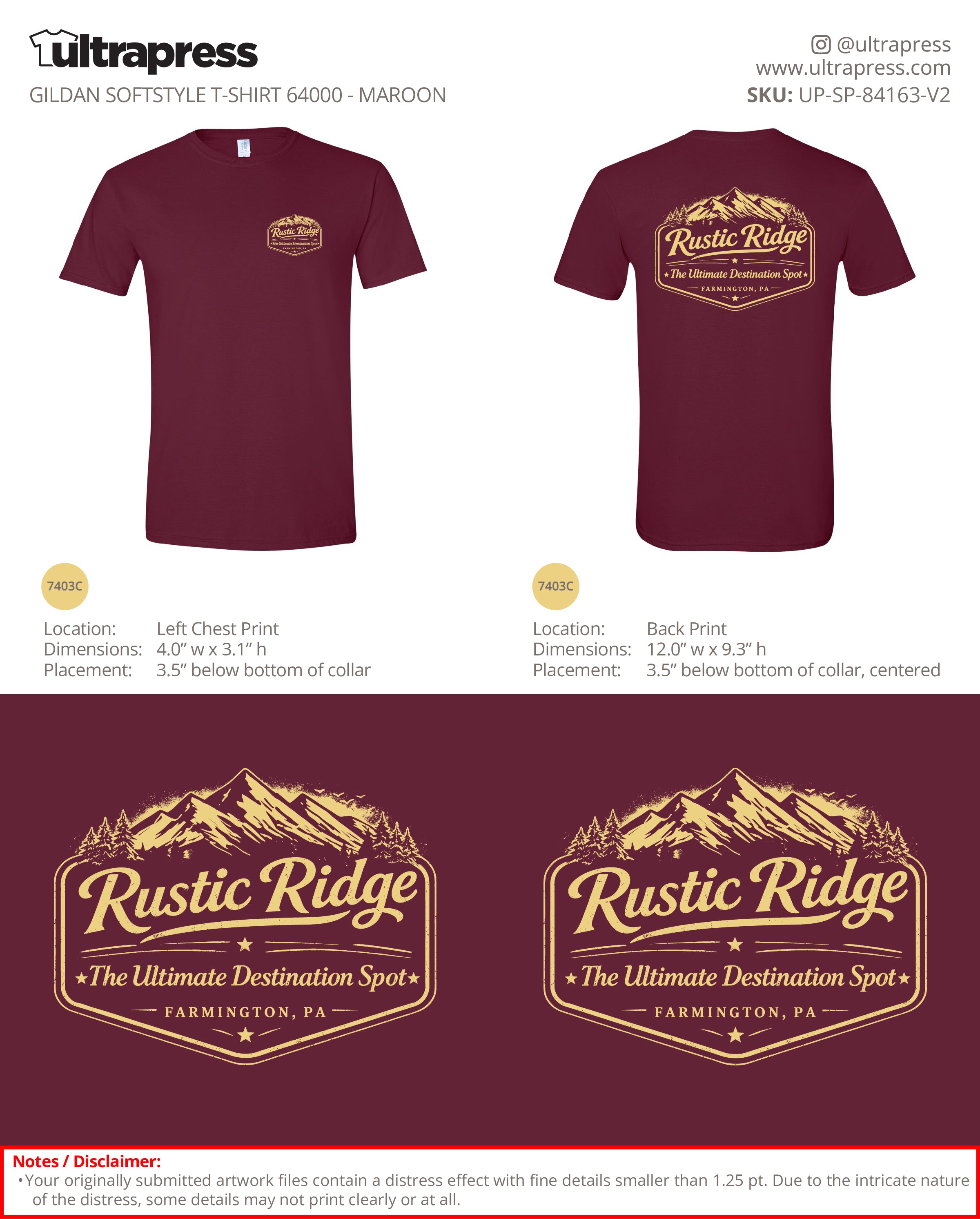 UP-SP-84163 Rustic Ridge - Charlotte Molek - 100 Min Qty - Package Deal (Bulk)