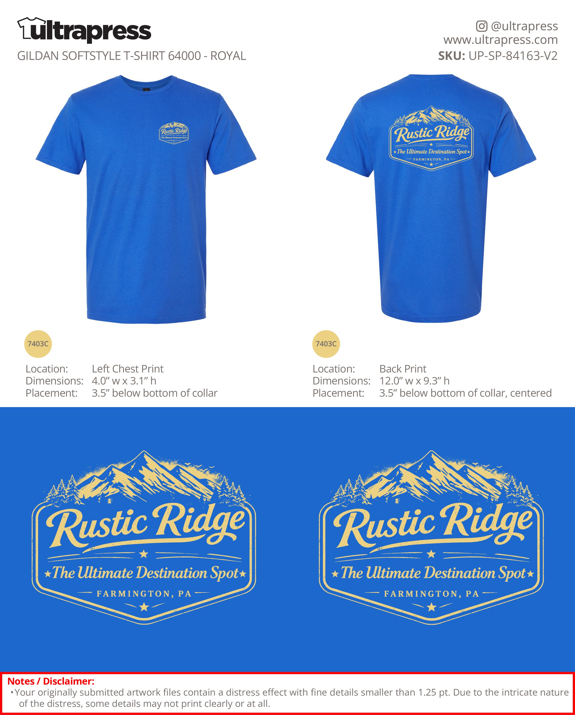 UP-SP-84163 Rustic Ridge - Charlotte Molek - 100 Min Qty - Package Deal (Bulk)
