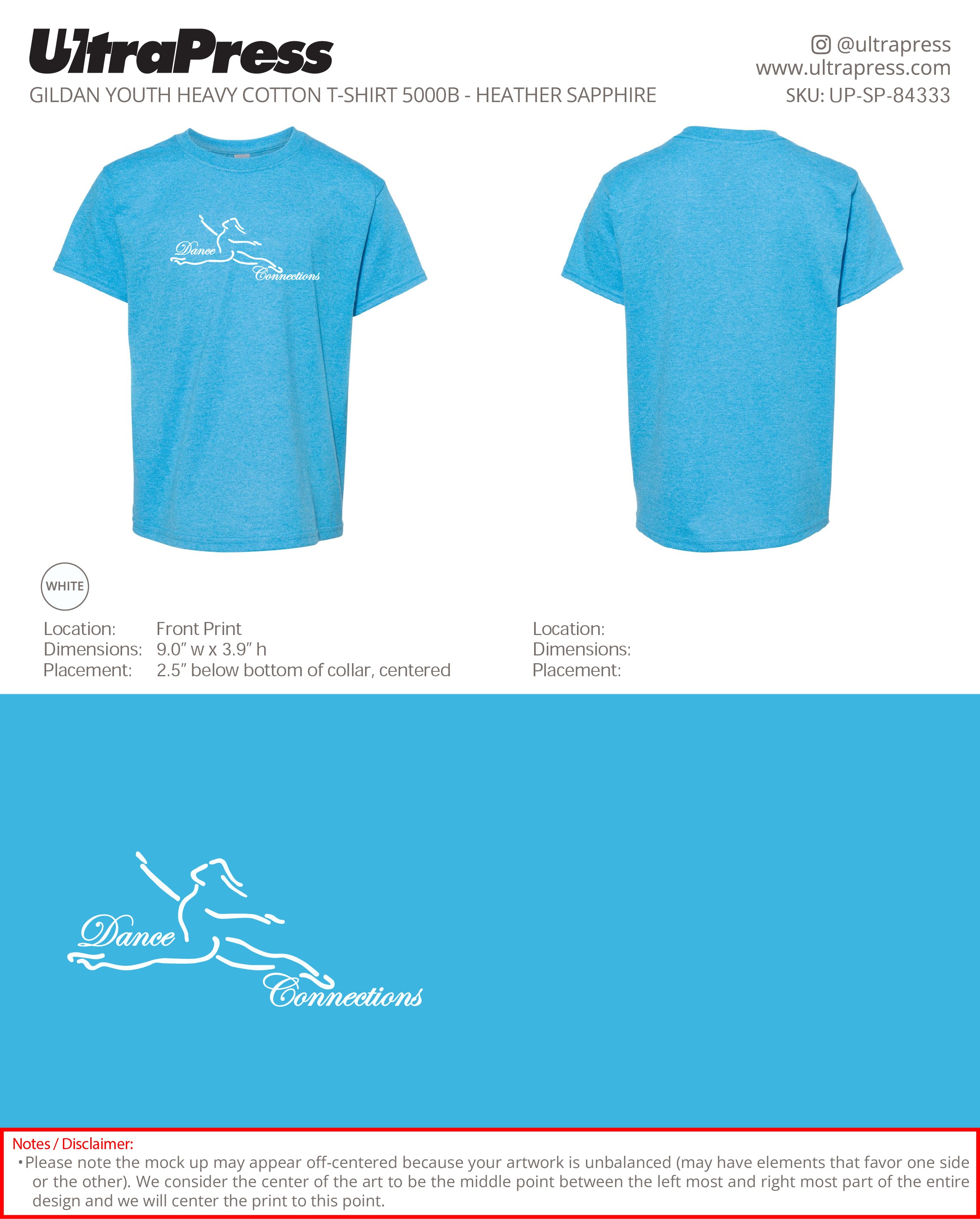 UP-SP-84333 Dance Connections YOUTH Tees - Lindsey Hull - 100 Min Qty Package Deal (Bulk)