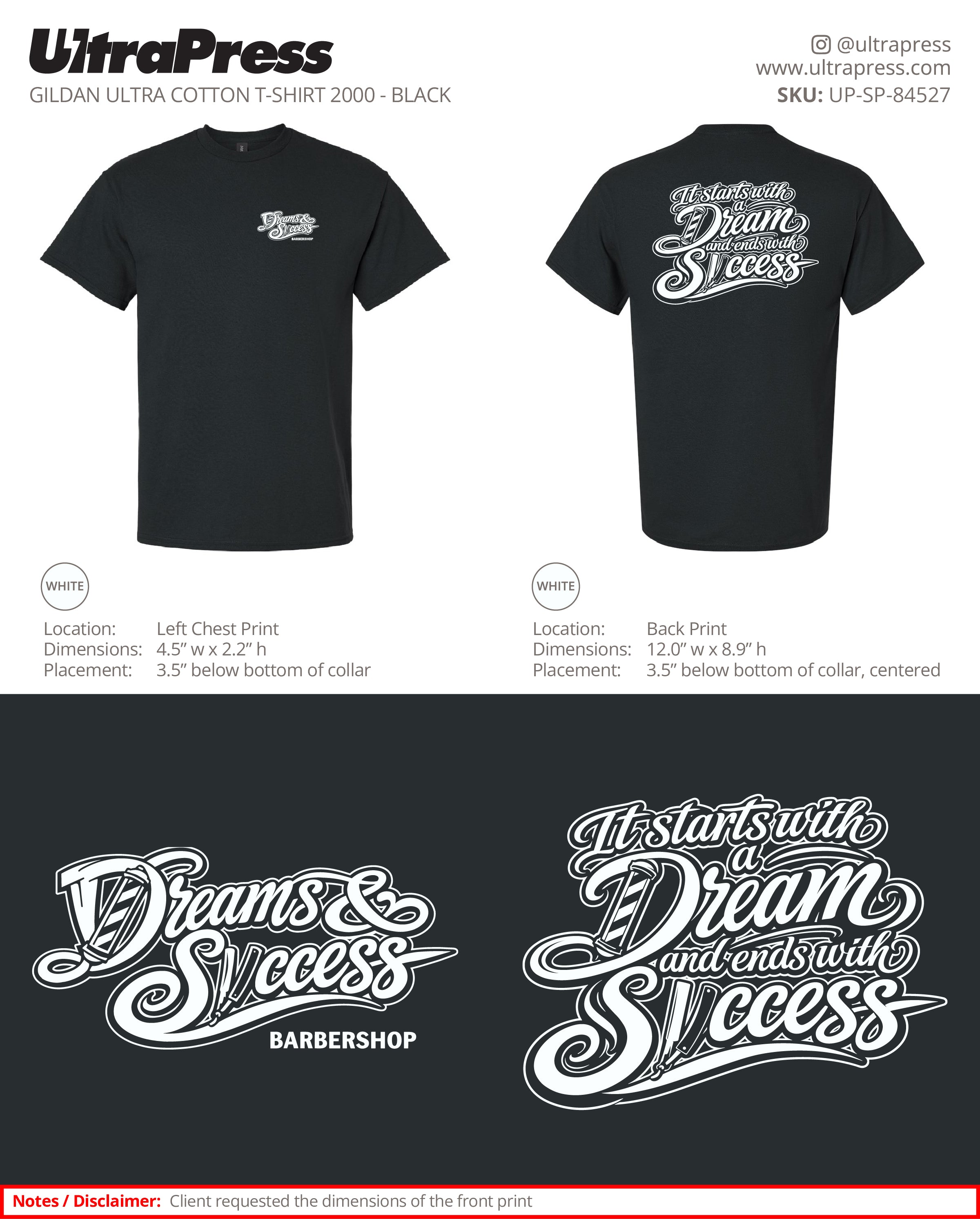 UP-SP-84527 Dreams & Success Barbershop - Bryant Pacheco 100 Min Qty (Bulk)