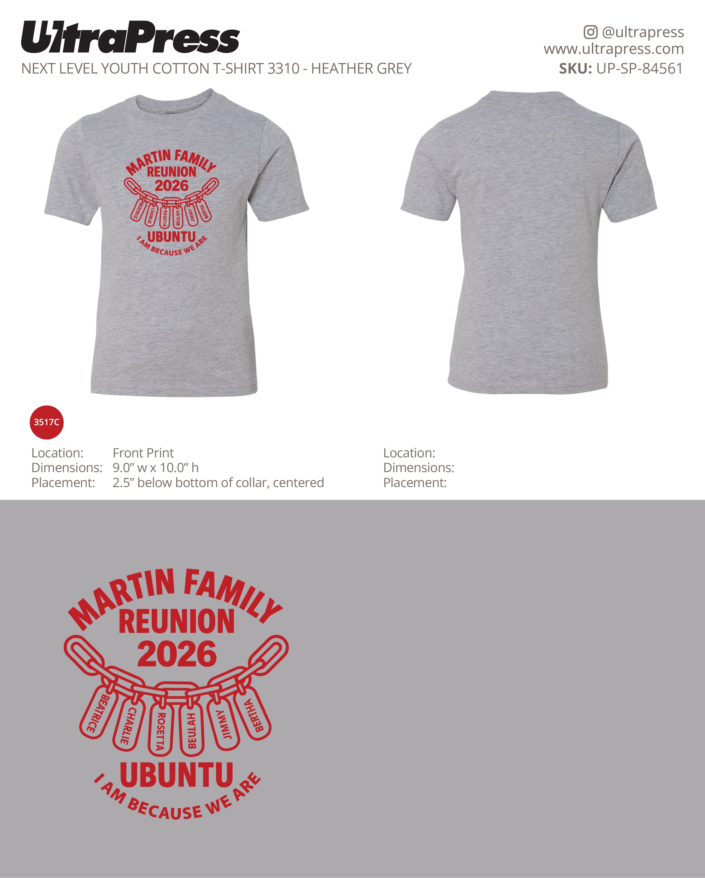 UP-SP-84561 Martin Family Reunion 2026 - Ann Murphy 100 Min Qty (Bulk)