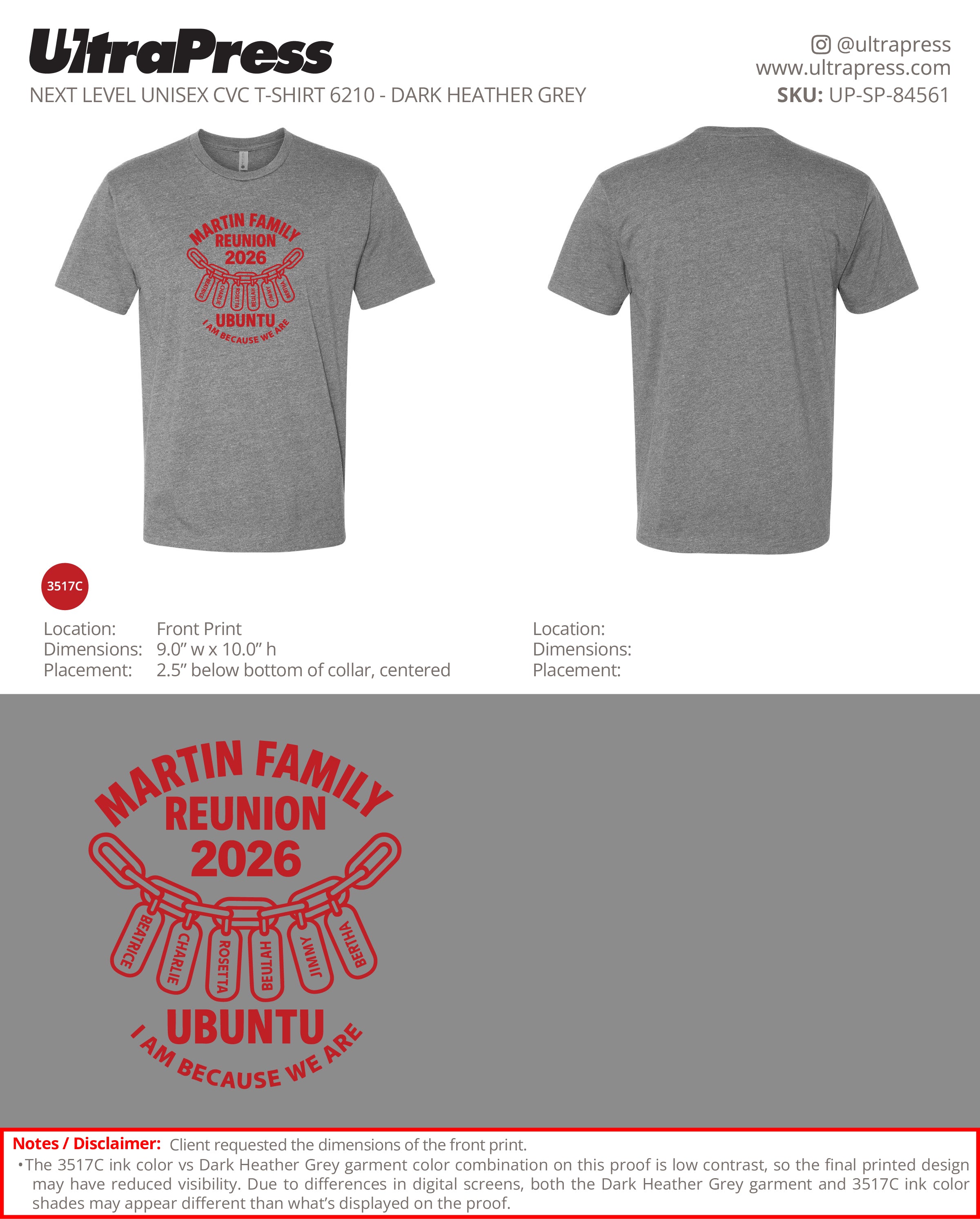 UP-SP-84561 Martin Family Reunion 2026 - Ann Murphy 100 Min Qty (Bulk)