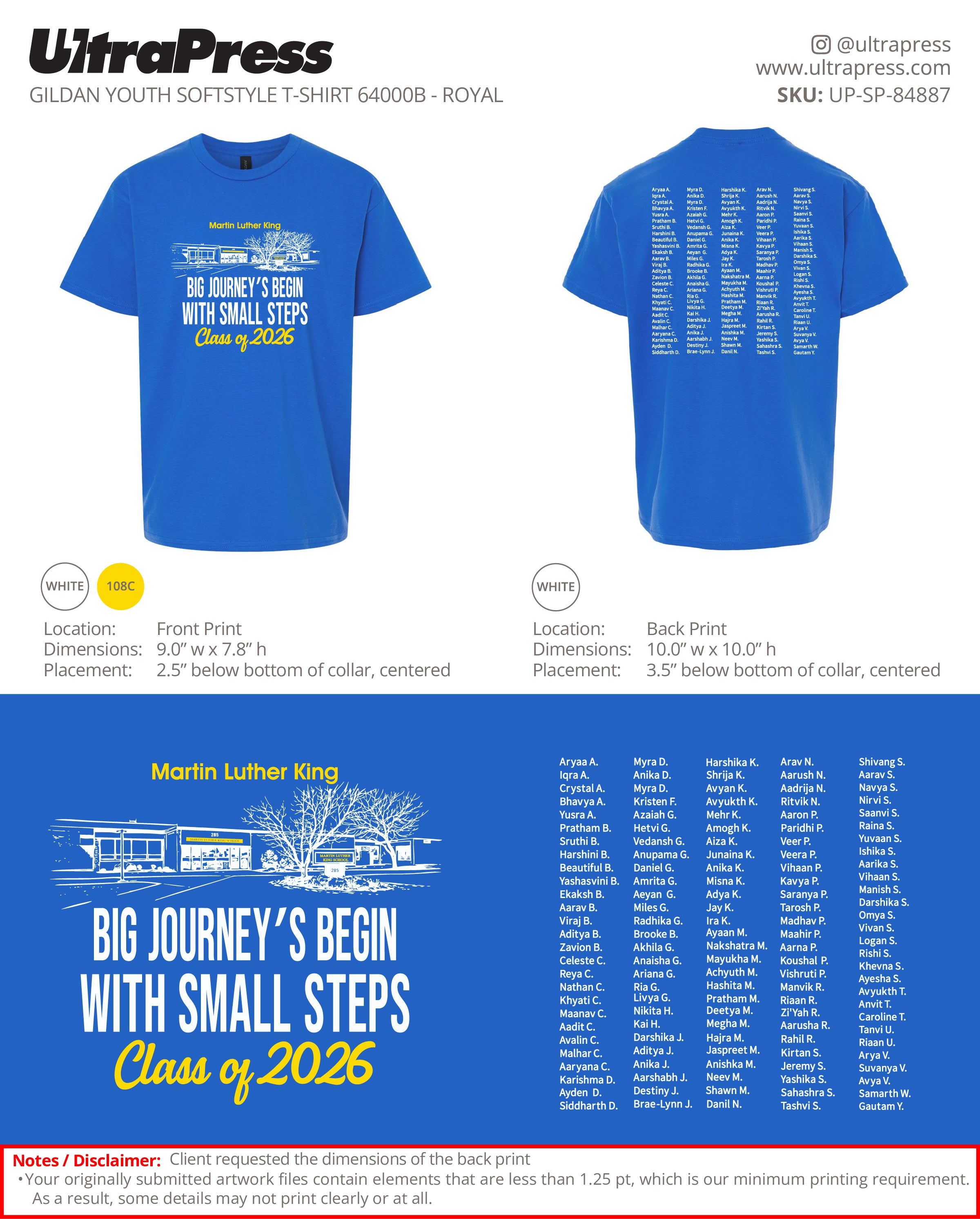 UP-SP-84887 Big Journey's Begin With Small Steps Class 2026 - Kirti Patel 100 Pieces Package Deal (Bulk)