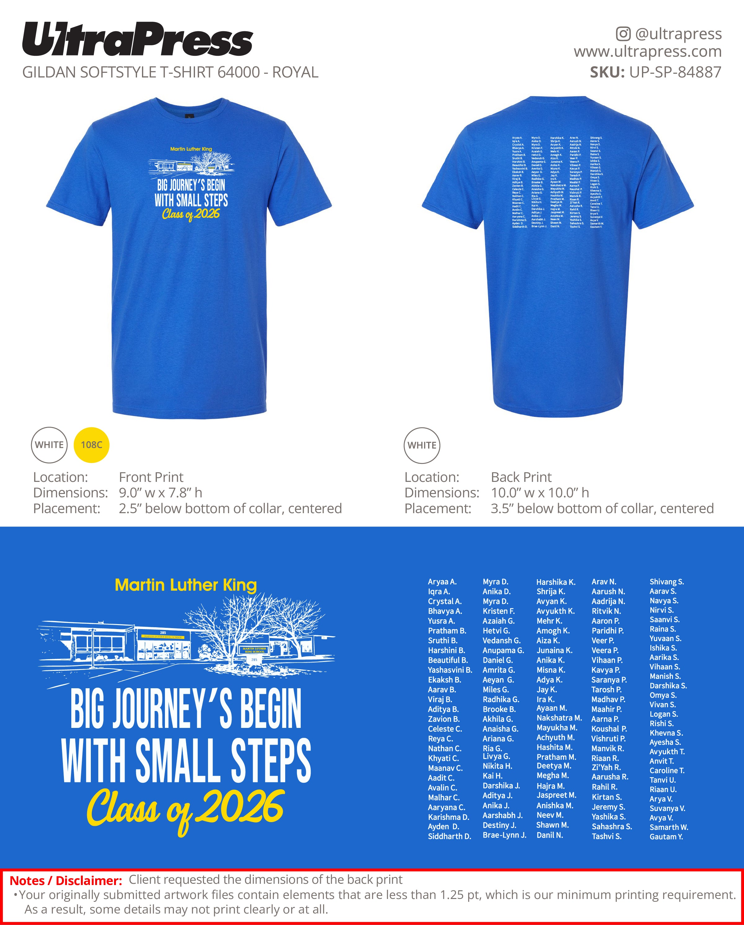 UP-SP-84887 Big Journey's Begin With Small Steps Class 2026 - Kirti Patel 100 Pieces Package Deal (Bulk)