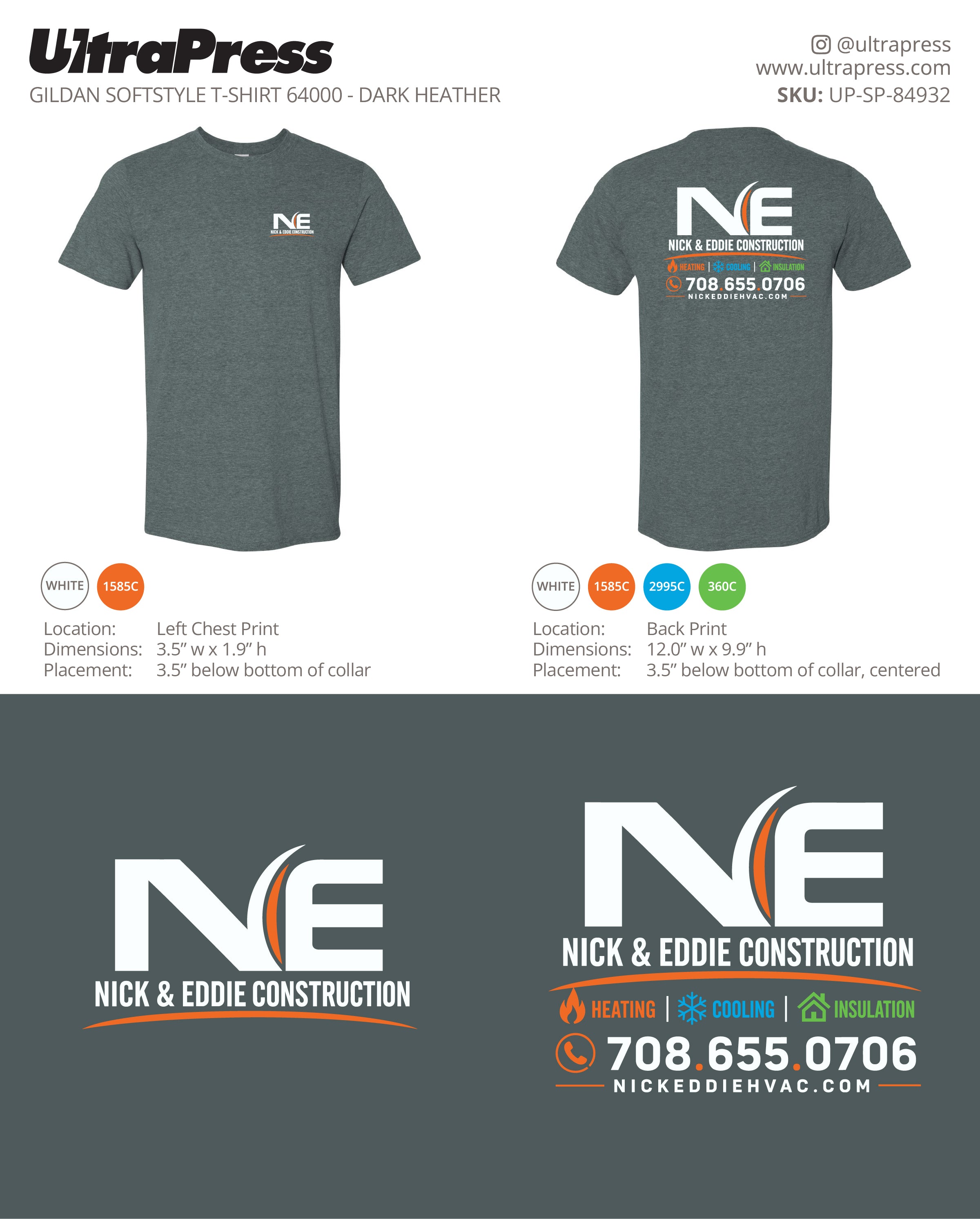 UP-SP-84932 Nick & Eddie Construction (T-Shirts) - Nicholas R. Skalnik 100 Min Qty (Bulk)