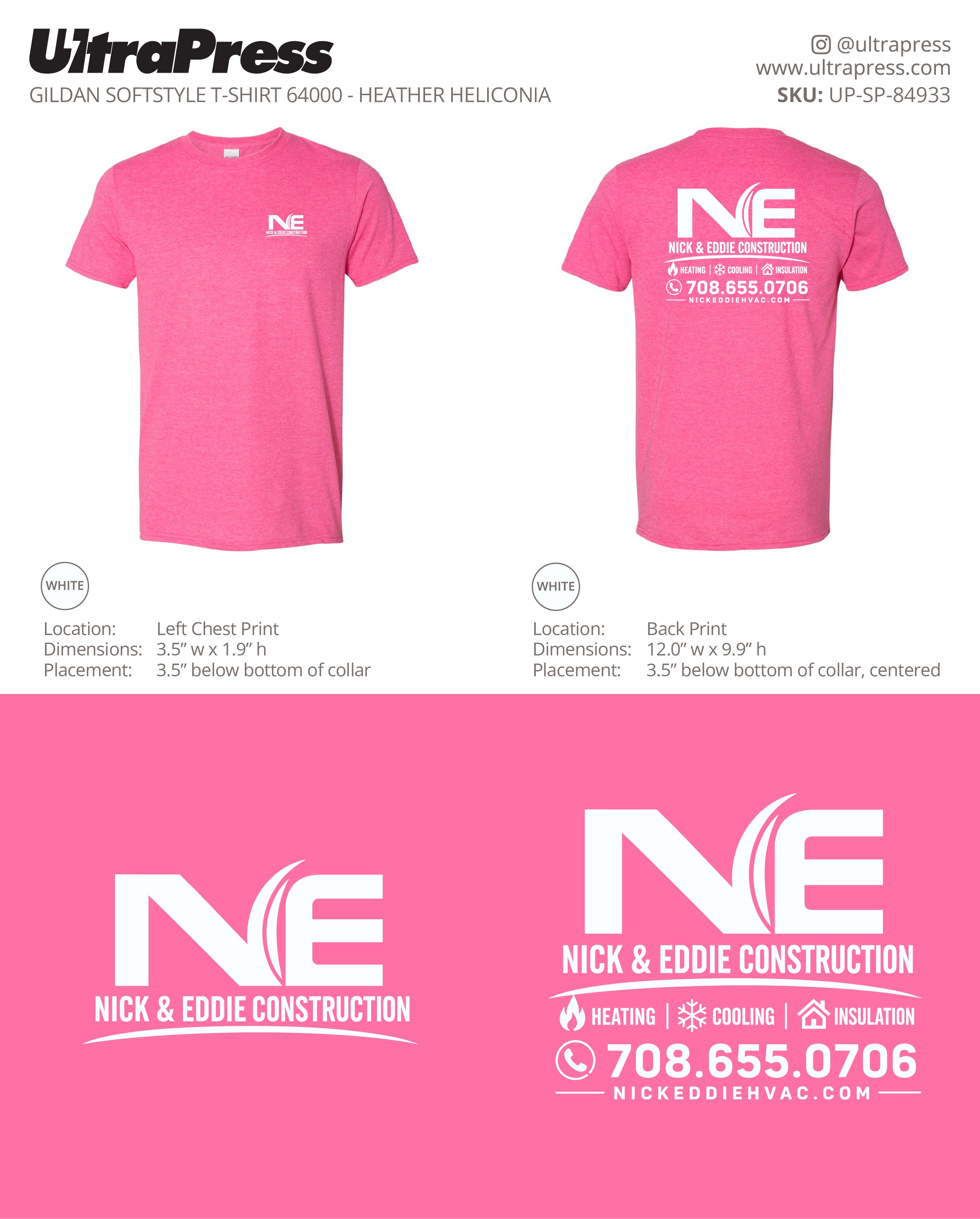 UP-SP-84933 Nick & Eddie Construction (T-Shirt - White Ink) - Nicholas R. Skalnik 100 Min Qty (Bulk)