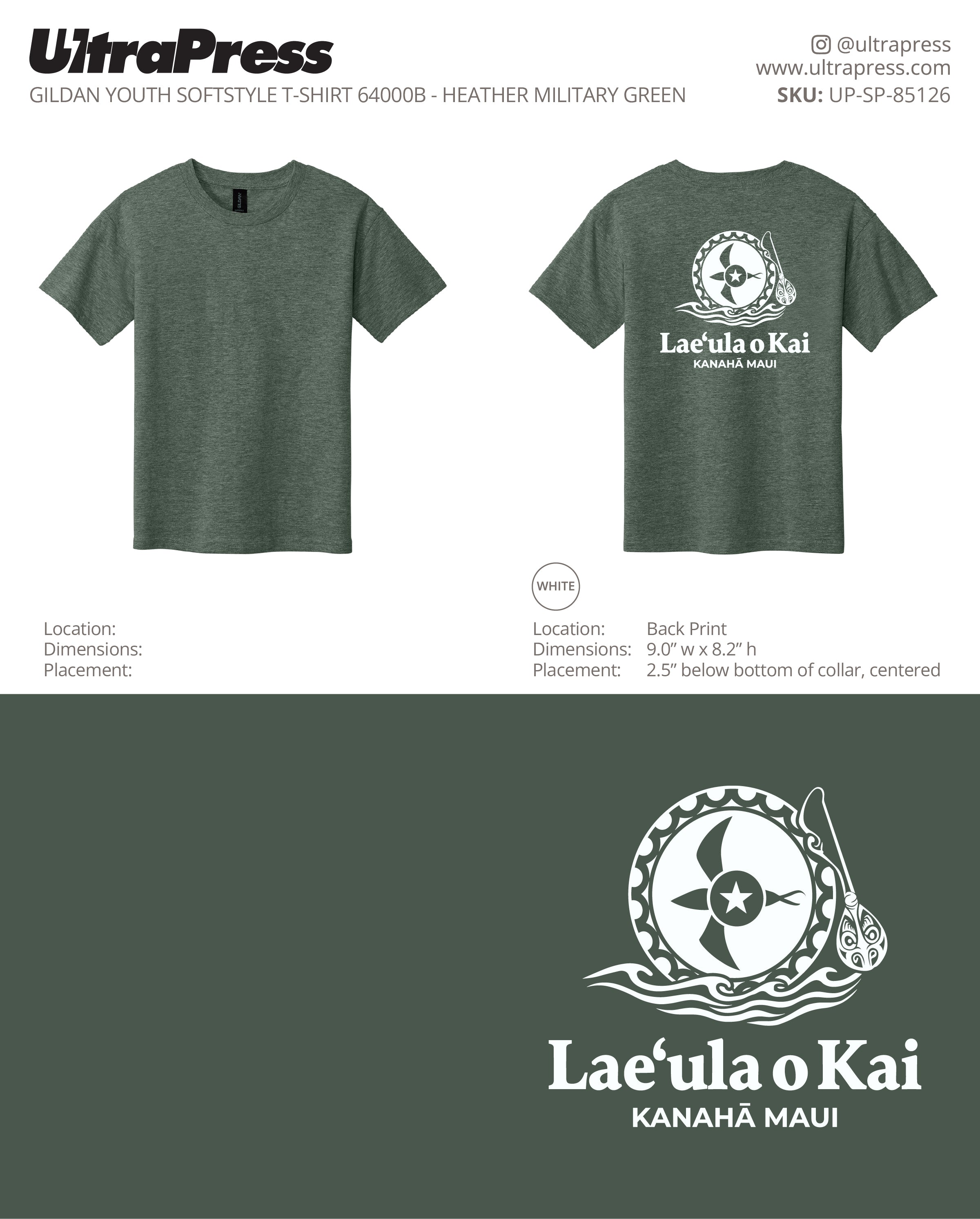 UP-SP-85126 Lae ula o Kai Youth Shirt - Mari 100 Pieces Package Deal (Bulk)