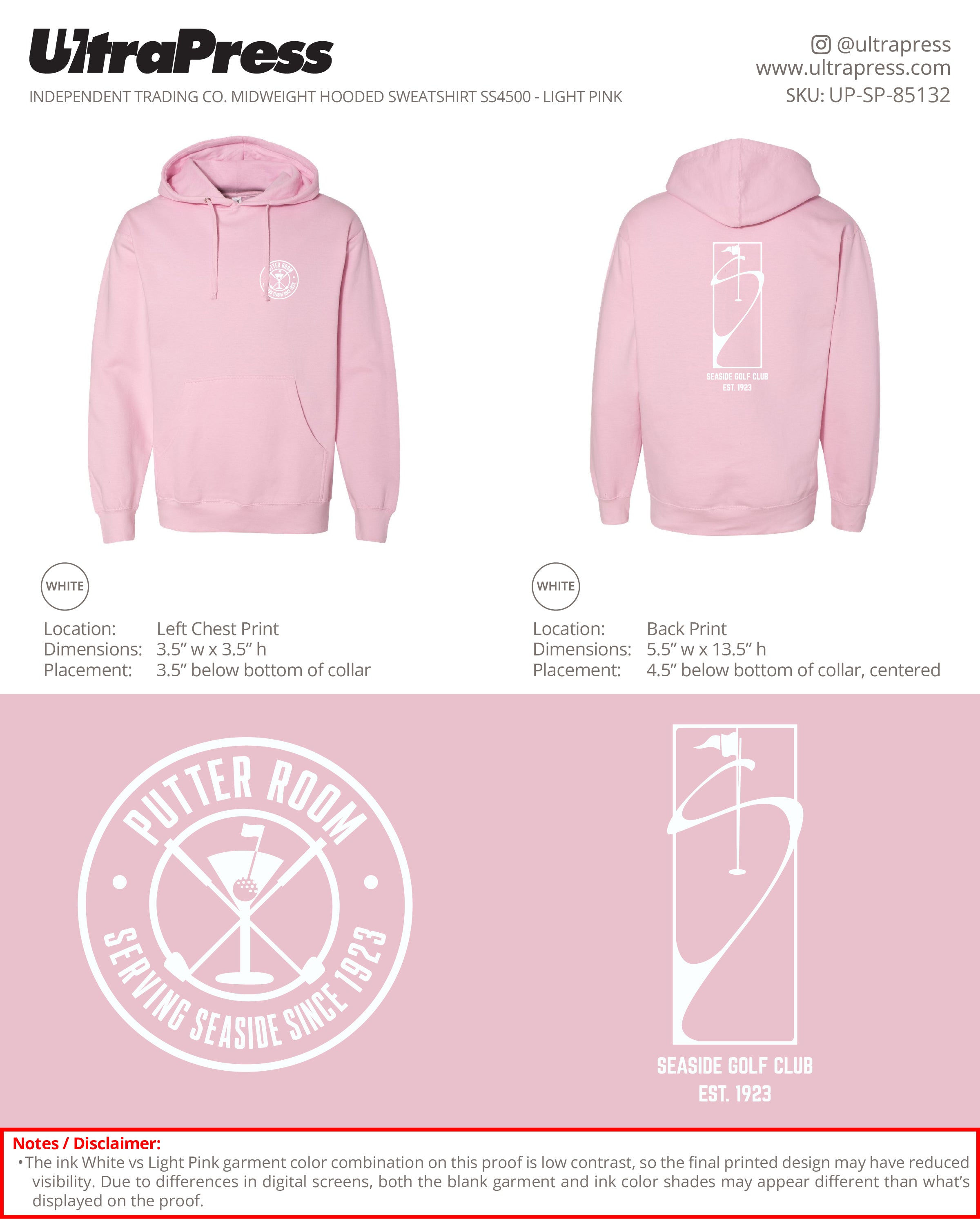 UP-SP-85132 Seaside Golf Club Inc. Hoodies - Linata Lee - 50 Min Qty - Package Deal (Bulk)