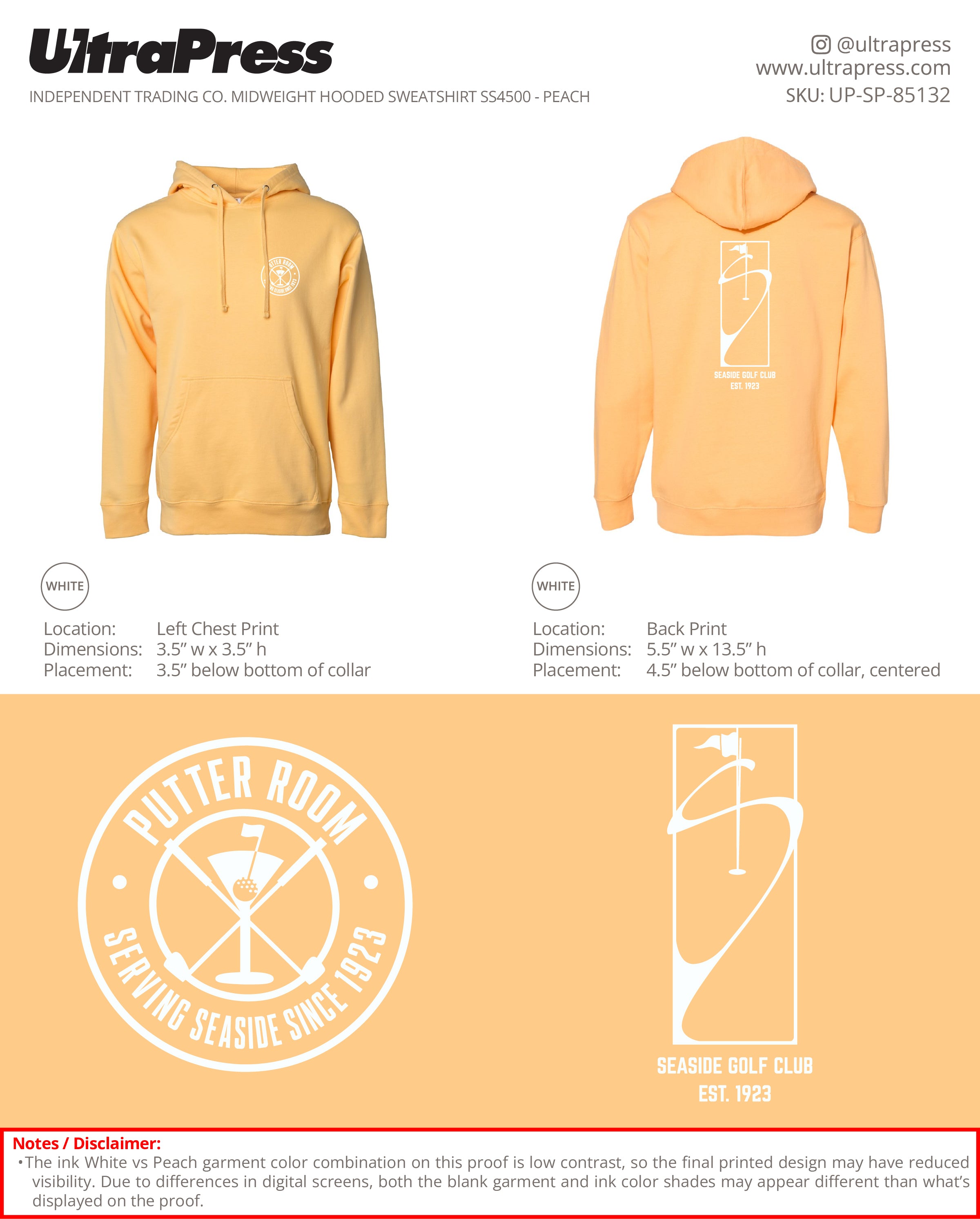 UP-SP-85132 Seaside Golf Club Inc. Hoodies - Linata Lee - 50 Min Qty - Package Deal (Bulk)
