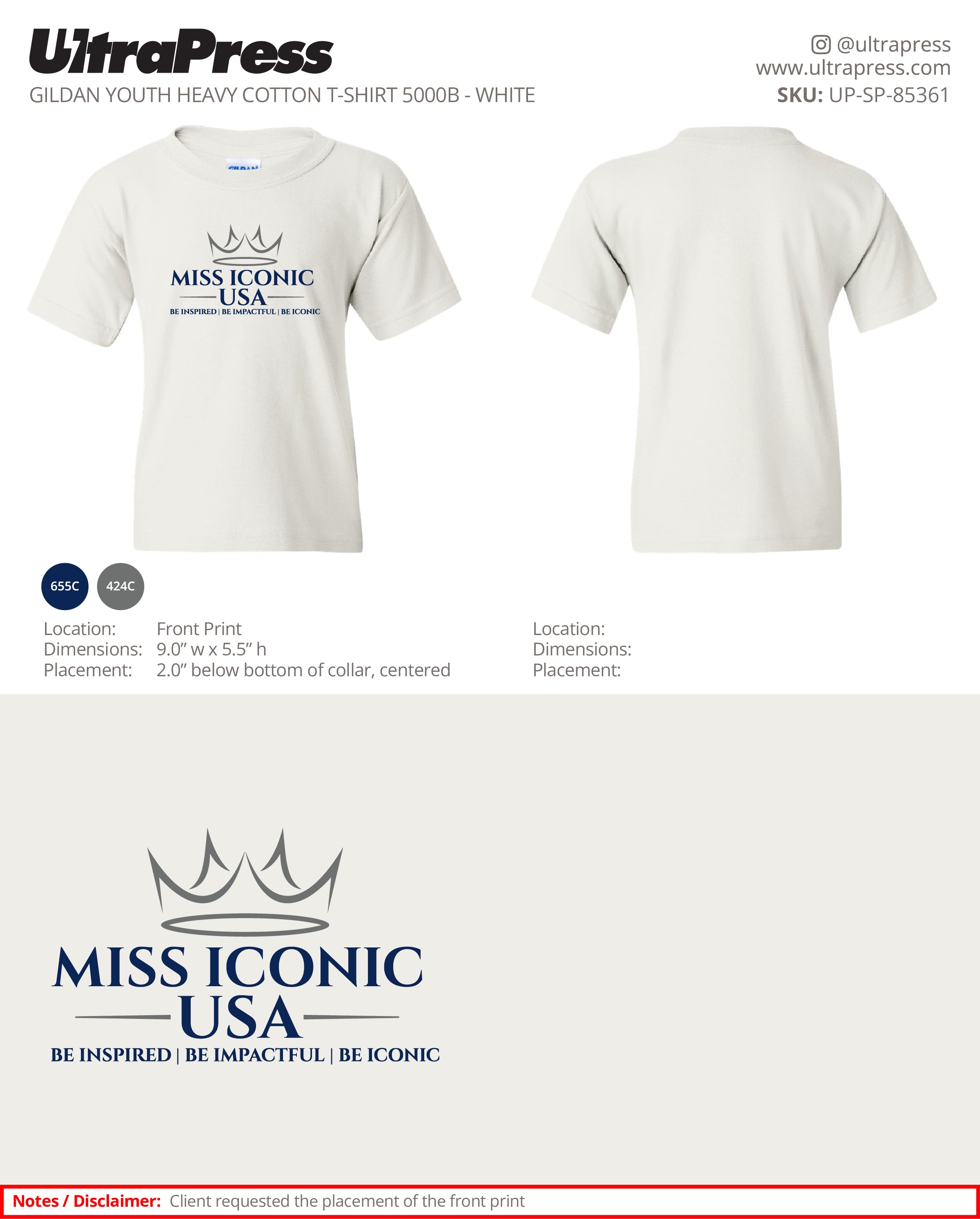 UP-SP-85361 Miss Iconic USA (Youth) - Lawson Suzanne 100 Min Qty (Bulk)