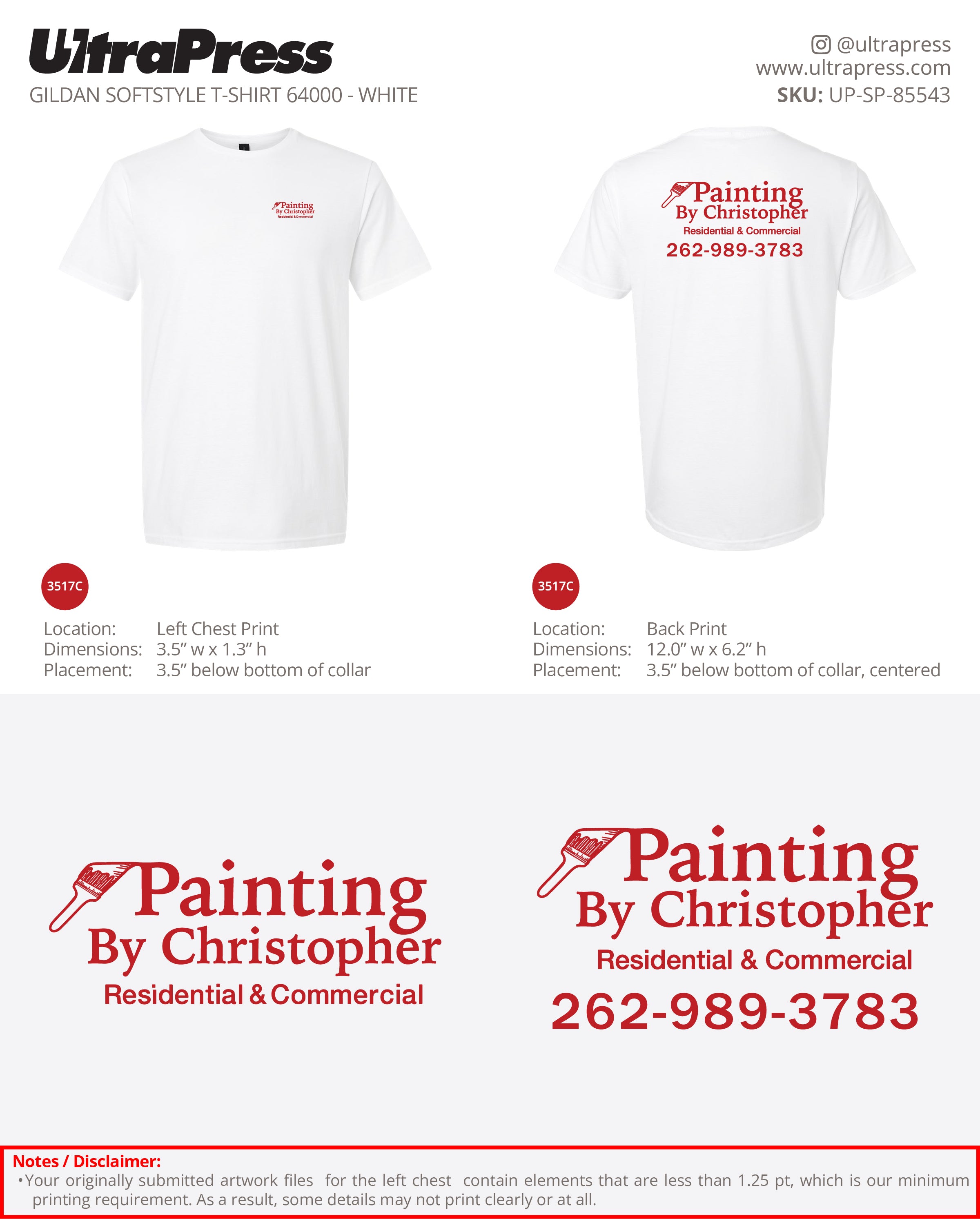 UP-SP-85543 Painting by Christopher (Red Logo) - Christopher B Fink - 50 Min Qty - Package Deal (Bulk)
