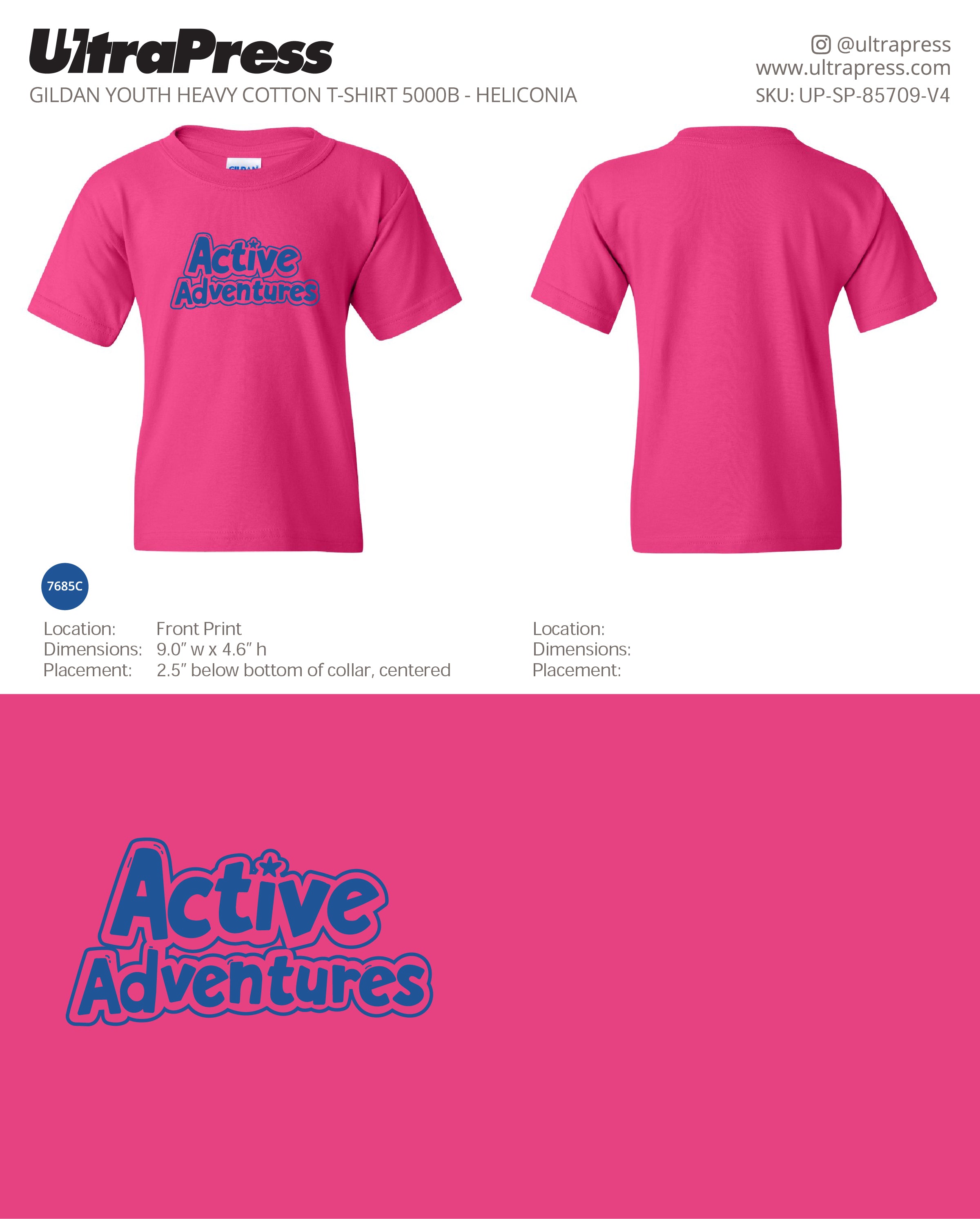 UP-SP-85709 Active Adventures (Blue Logo) YOUTH - Elizabeth Barthel - 100 Min Qty - Package Deal (Bulk)