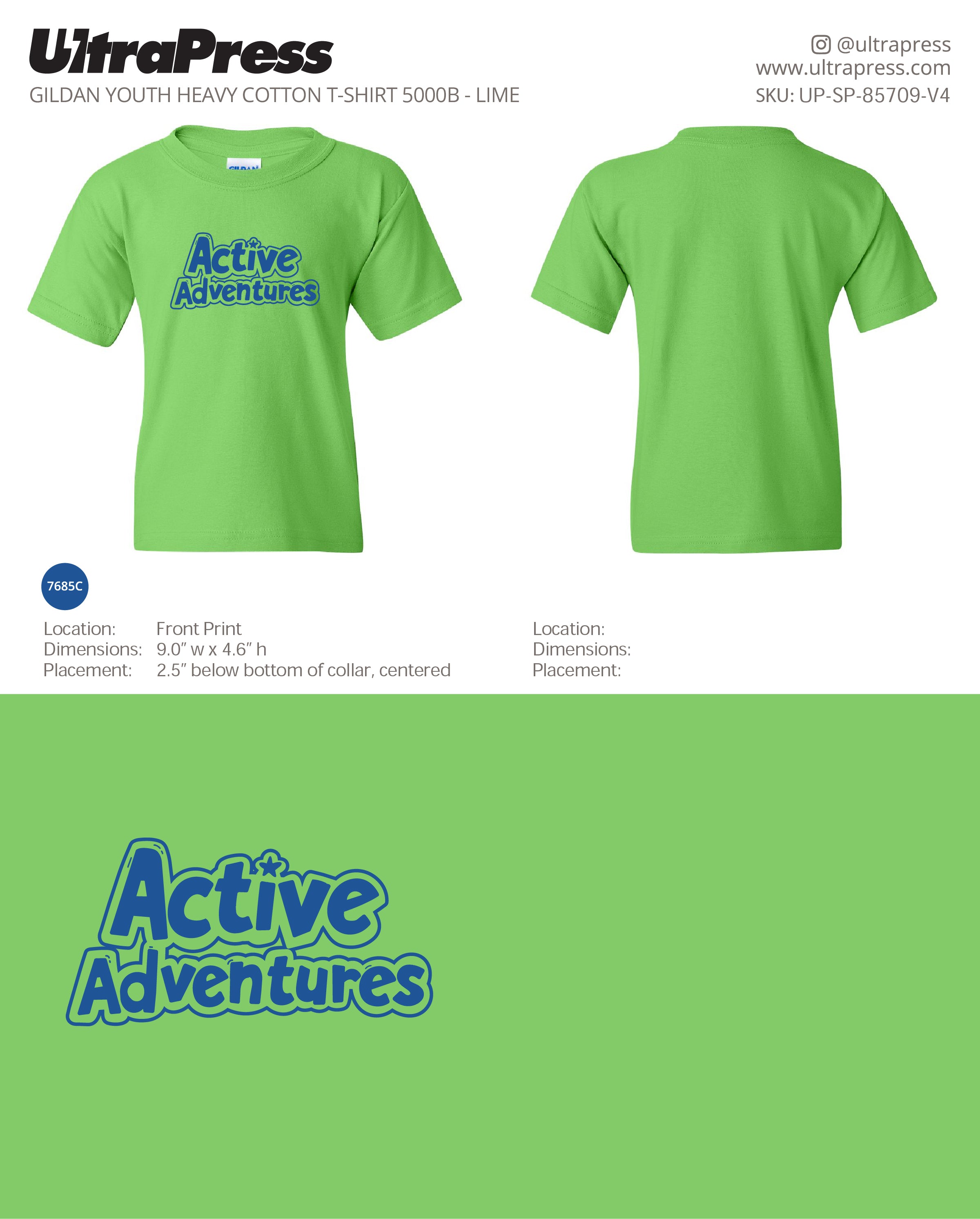 UP-SP-85709 Active Adventures (Blue Logo) YOUTH - Elizabeth Barthel - 100 Min Qty - Package Deal (Bulk)