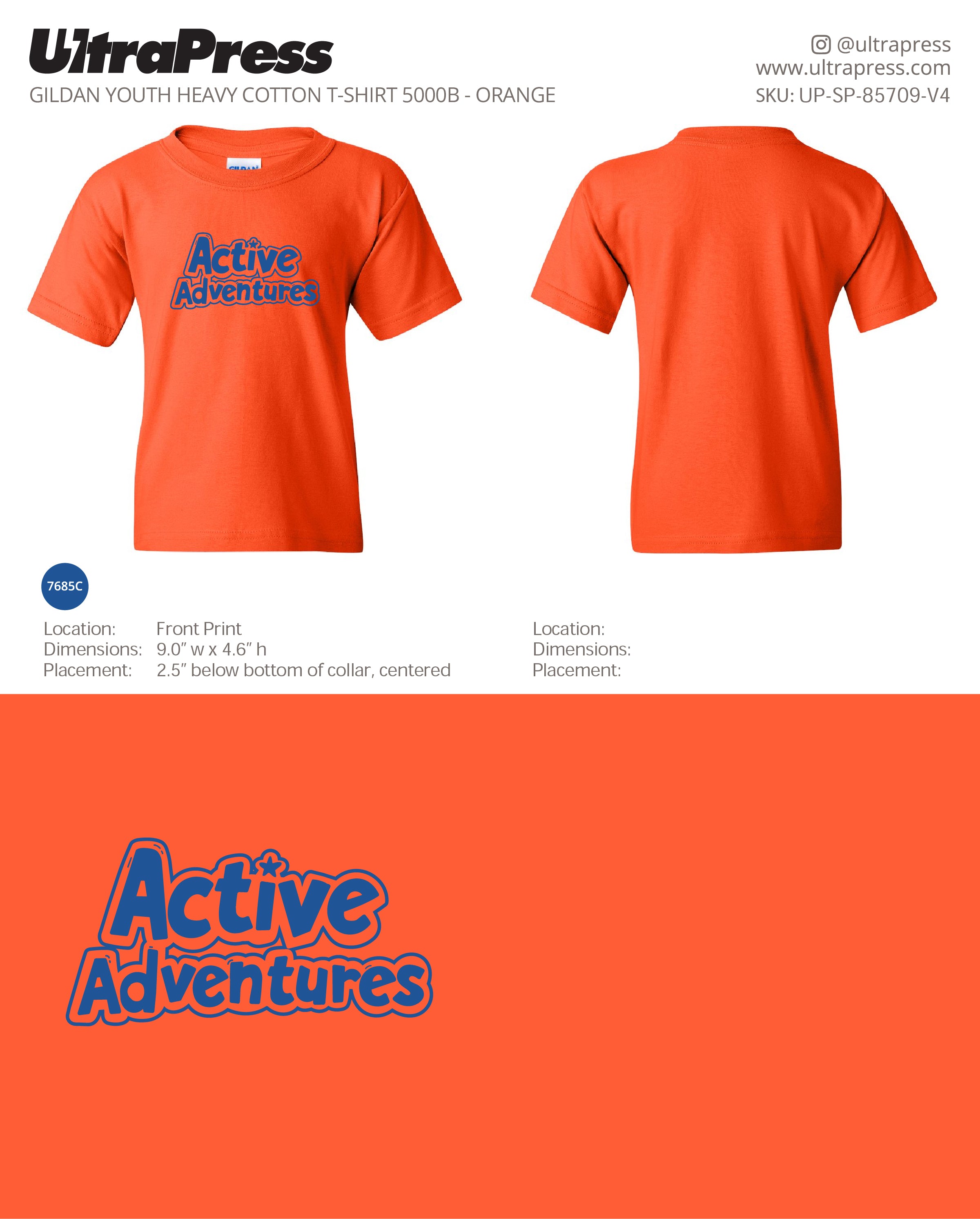 UP-SP-85709 Active Adventures (Blue Logo) YOUTH - Elizabeth Barthel - 100 Min Qty - Package Deal (Bulk)
