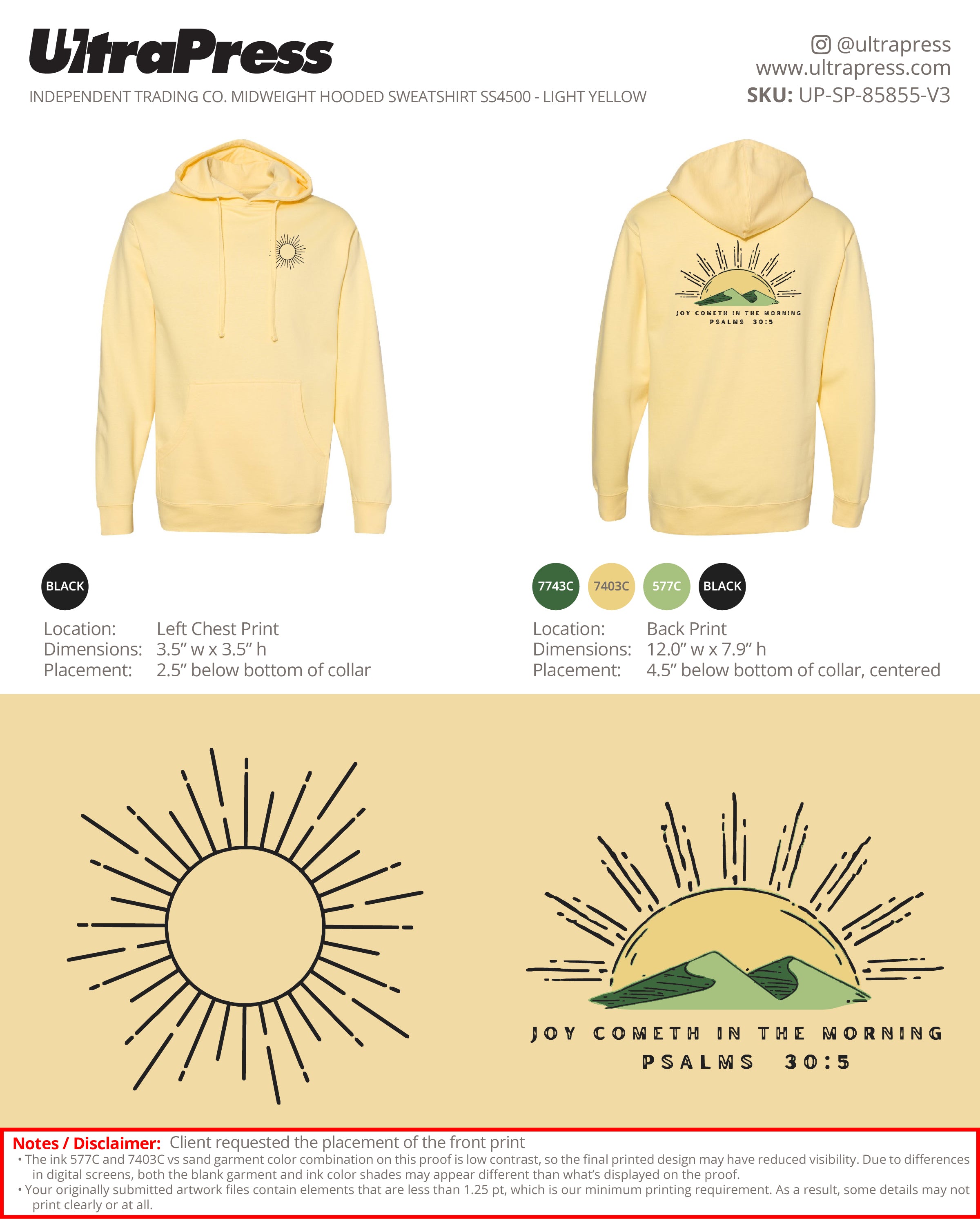 UP-SP-85855 Joy Cometh in the Morning (Light Yellow) - Stephanie Marks 24 Min Qty (Bulk)