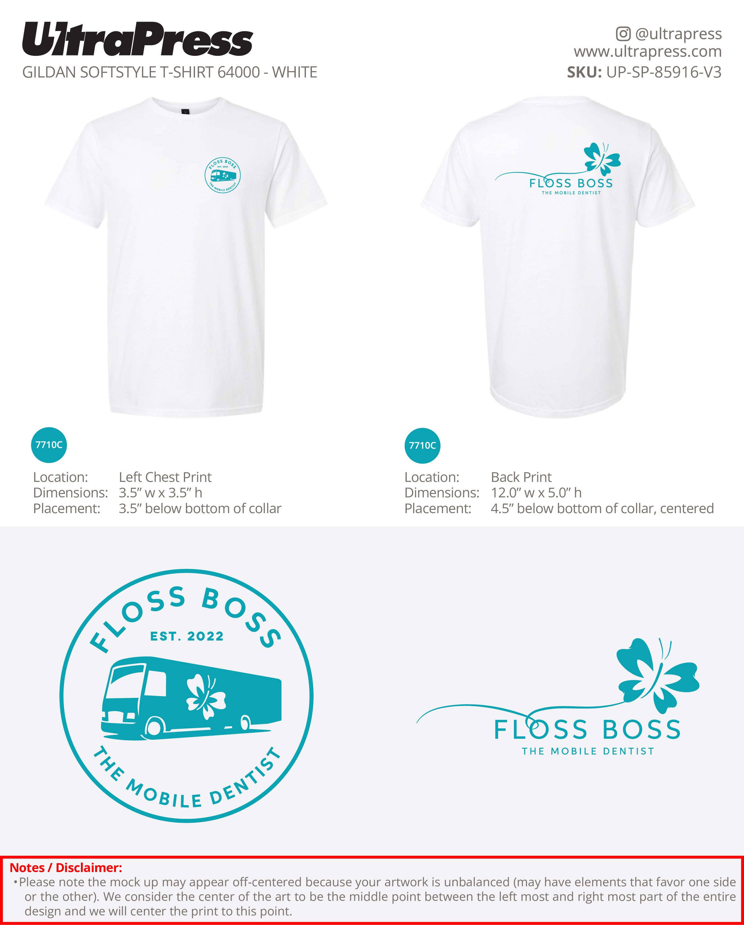 UP-SP-85916 Floss Boss White Shirts - Lina Kim 100 Pieces Package Deal (Bulk)