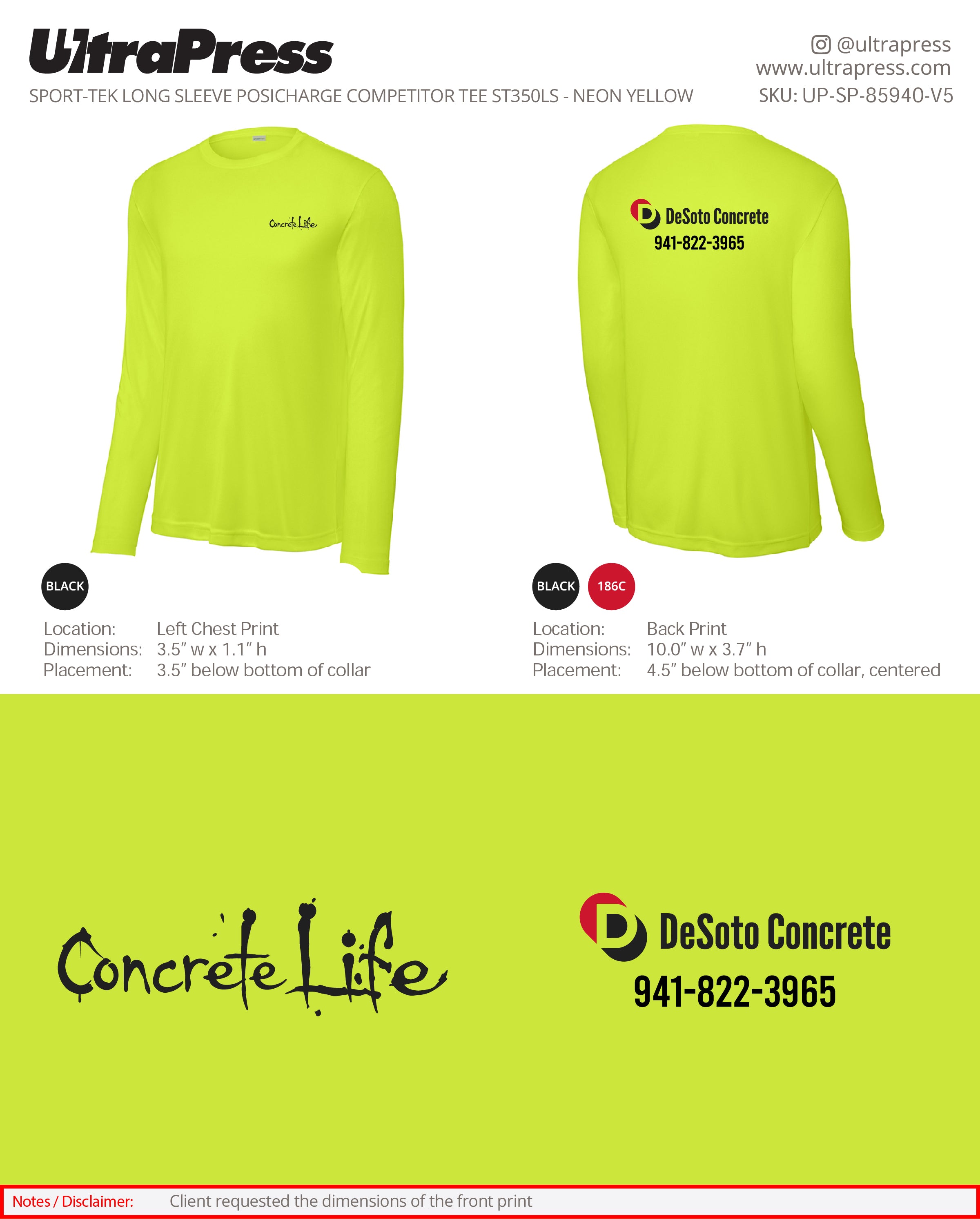 UP-SP-85940 DeSoto Concrete Dri Fit LS - Perla Nin - 72 Min Qty (Bulk)