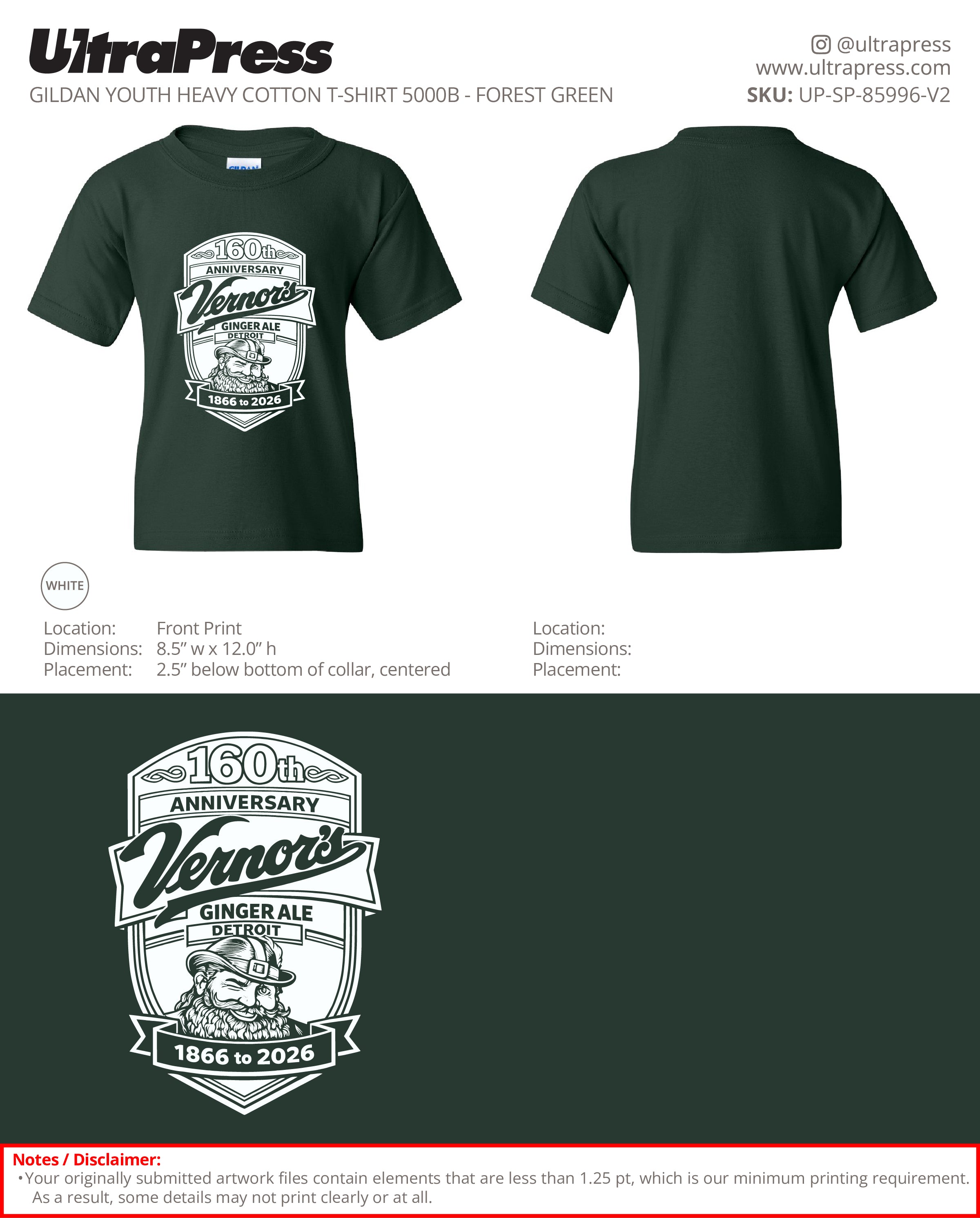 UP-SP-85996 160th Anniversary Vernor's Ginger Ale Detroit - Keith Wunderlich 100 Min Qty (Bulk)