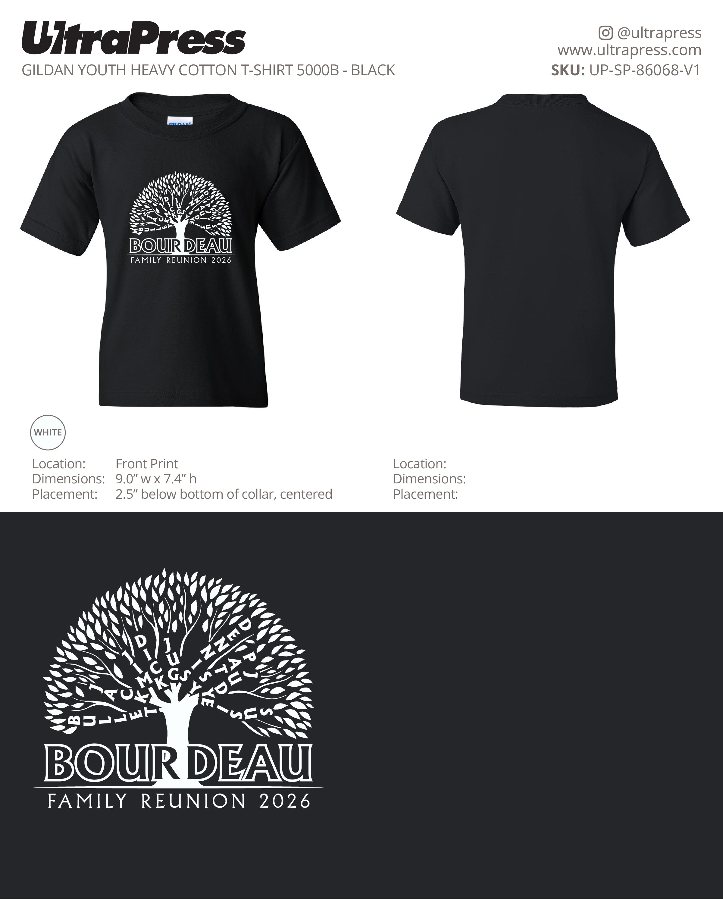 UP-SP-86068 Bourdeau Family Reunion 2026 - Michelle Smith 100 Min Qty (Bulk)