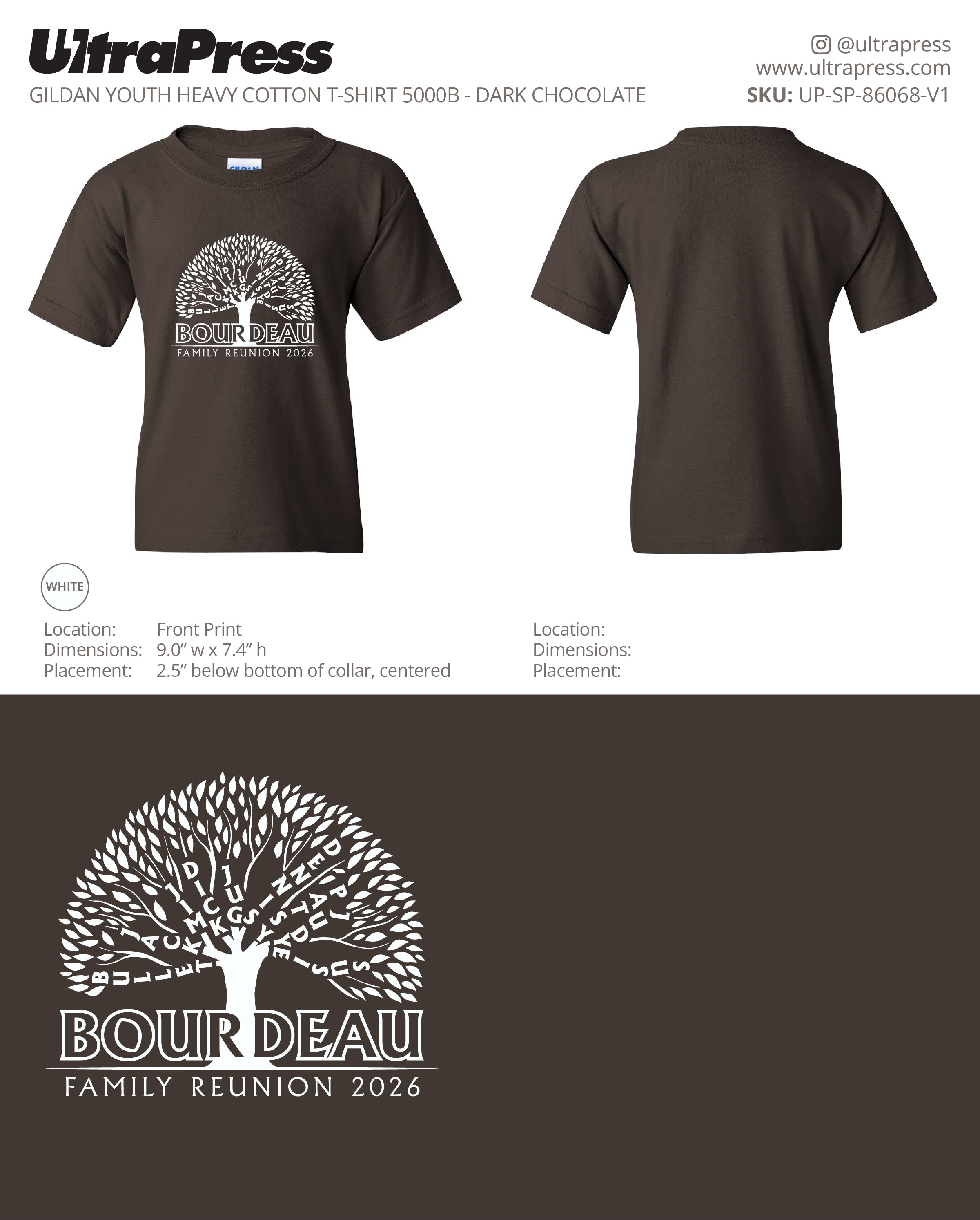 UP-SP-86068 Bourdeau Family Reunion 2026 - Michelle Smith 100 Min Qty (Bulk)