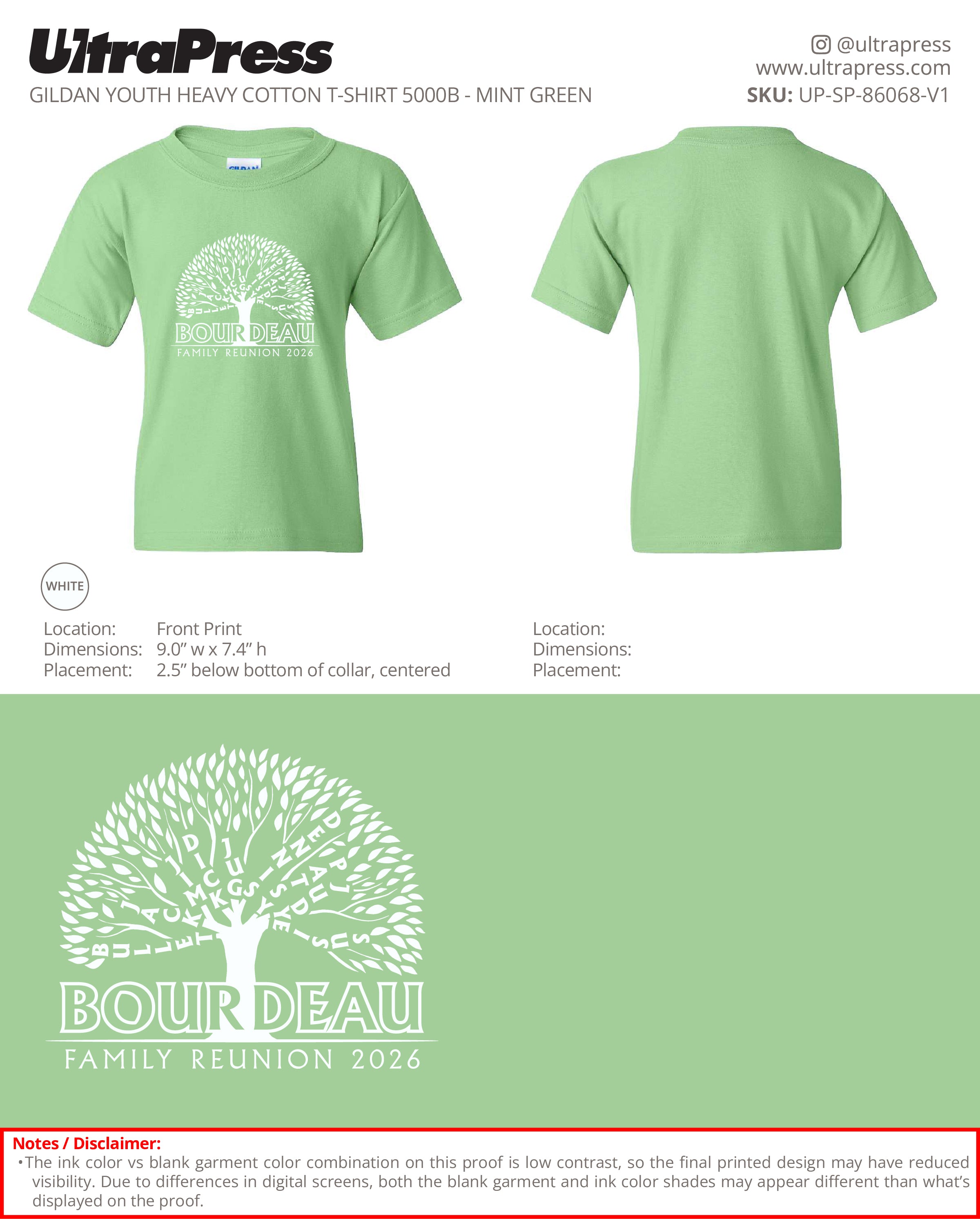 UP-SP-86068 Bourdeau Family Reunion 2026 - Michelle Smith 100 Min Qty (Bulk)