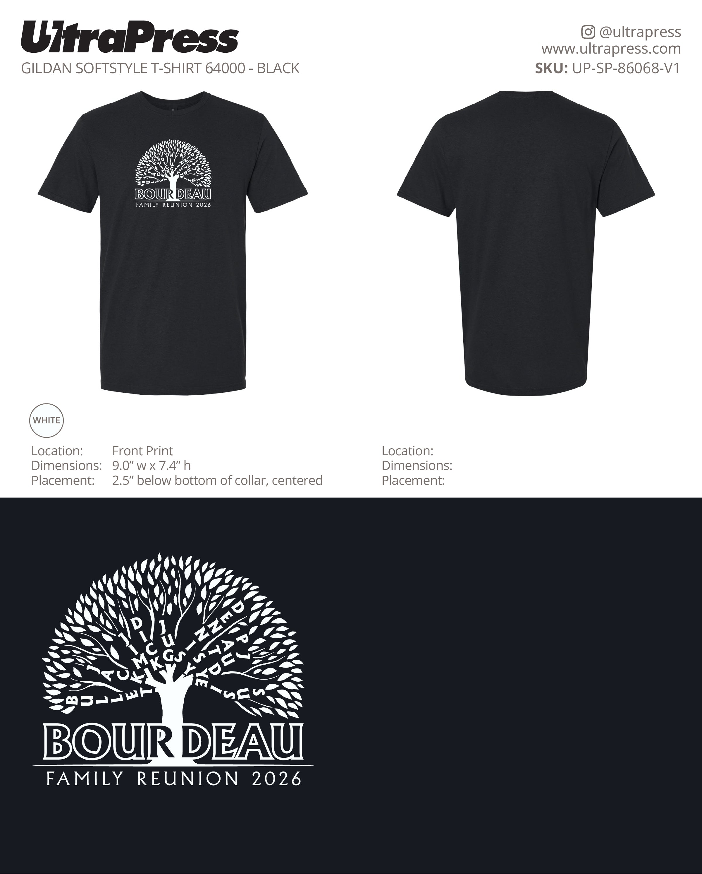 UP-SP-86068 Bourdeau Family Reunion 2026 - Michelle Smith 100 Min Qty (Bulk)