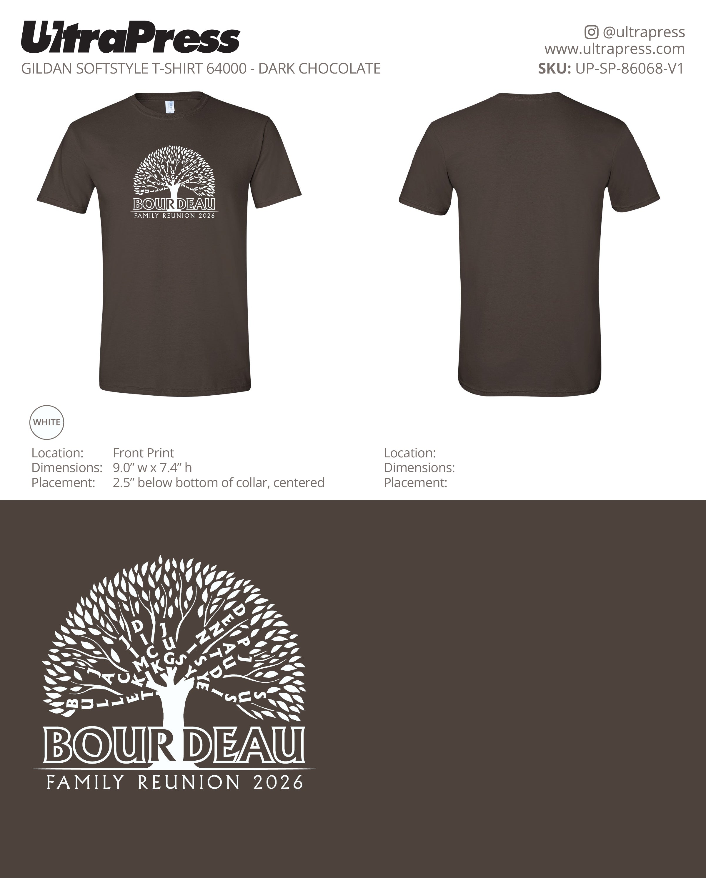 UP-SP-86068 Bourdeau Family Reunion 2026 - Michelle Smith 100 Min Qty (Bulk)