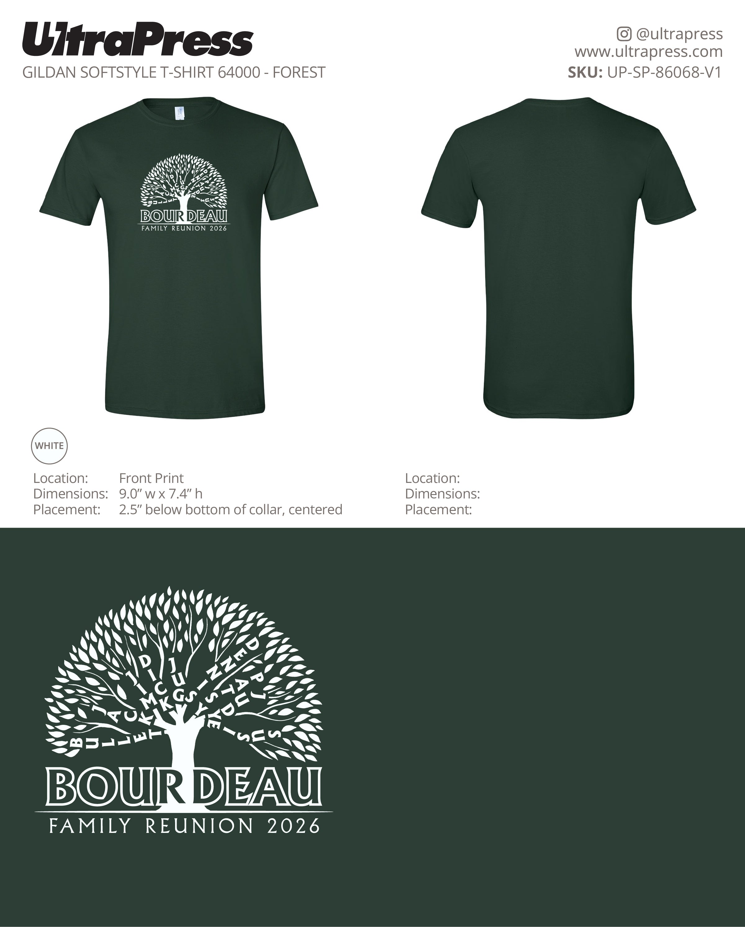 UP-SP-86068 Bourdeau Family Reunion 2026 - Michelle Smith 100 Min Qty (Bulk)