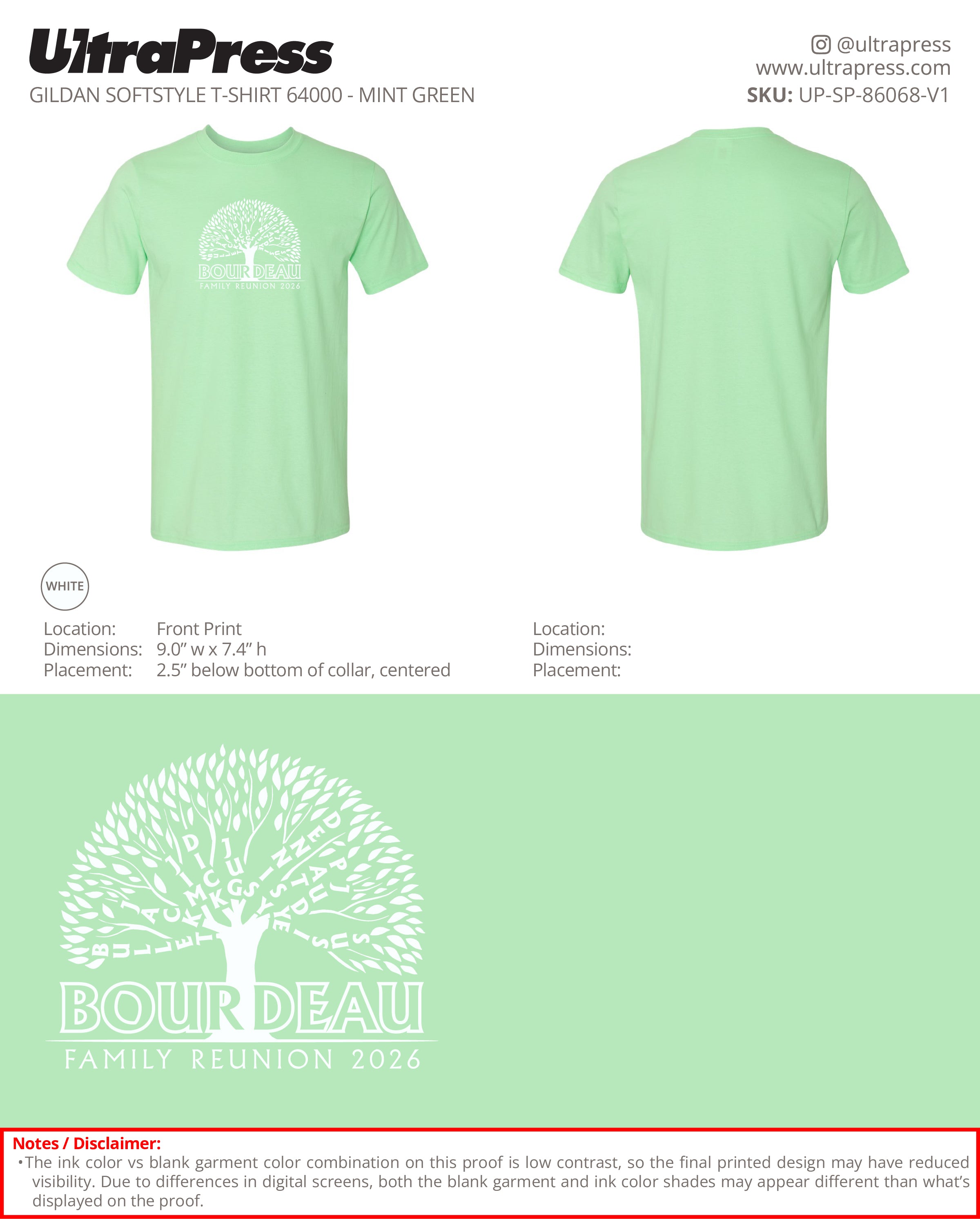 UP-SP-86068 Bourdeau Family Reunion 2026 - Michelle Smith 100 Min Qty (Bulk)