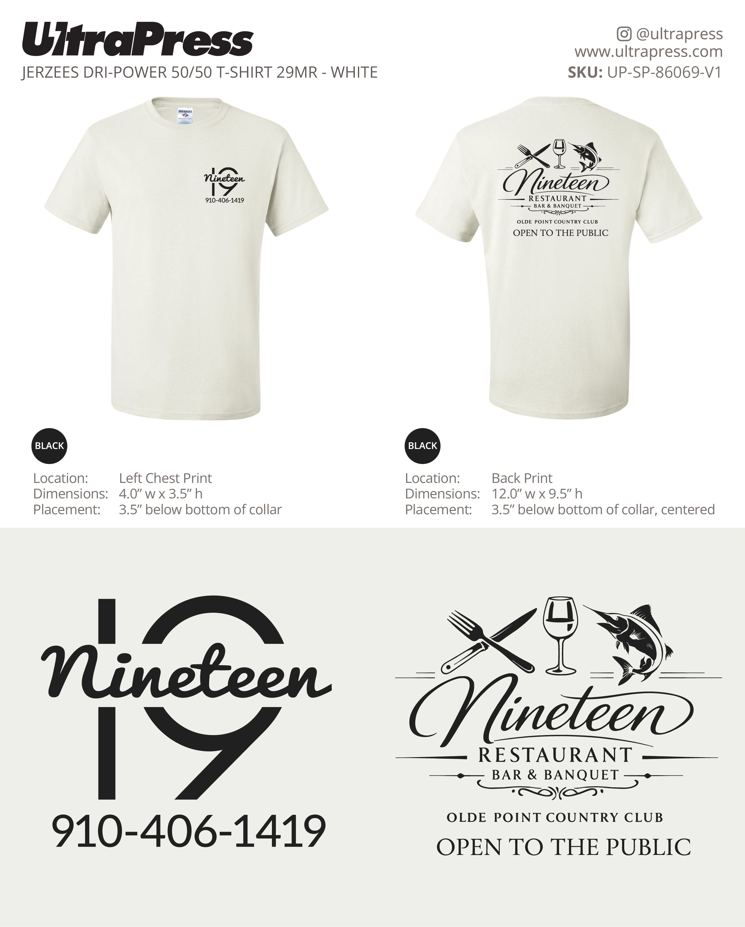 UP-SP-86069 Nineteen Restaurant White Shirts - John Francesco 50 Min Qty - Package Deal (Bulk)