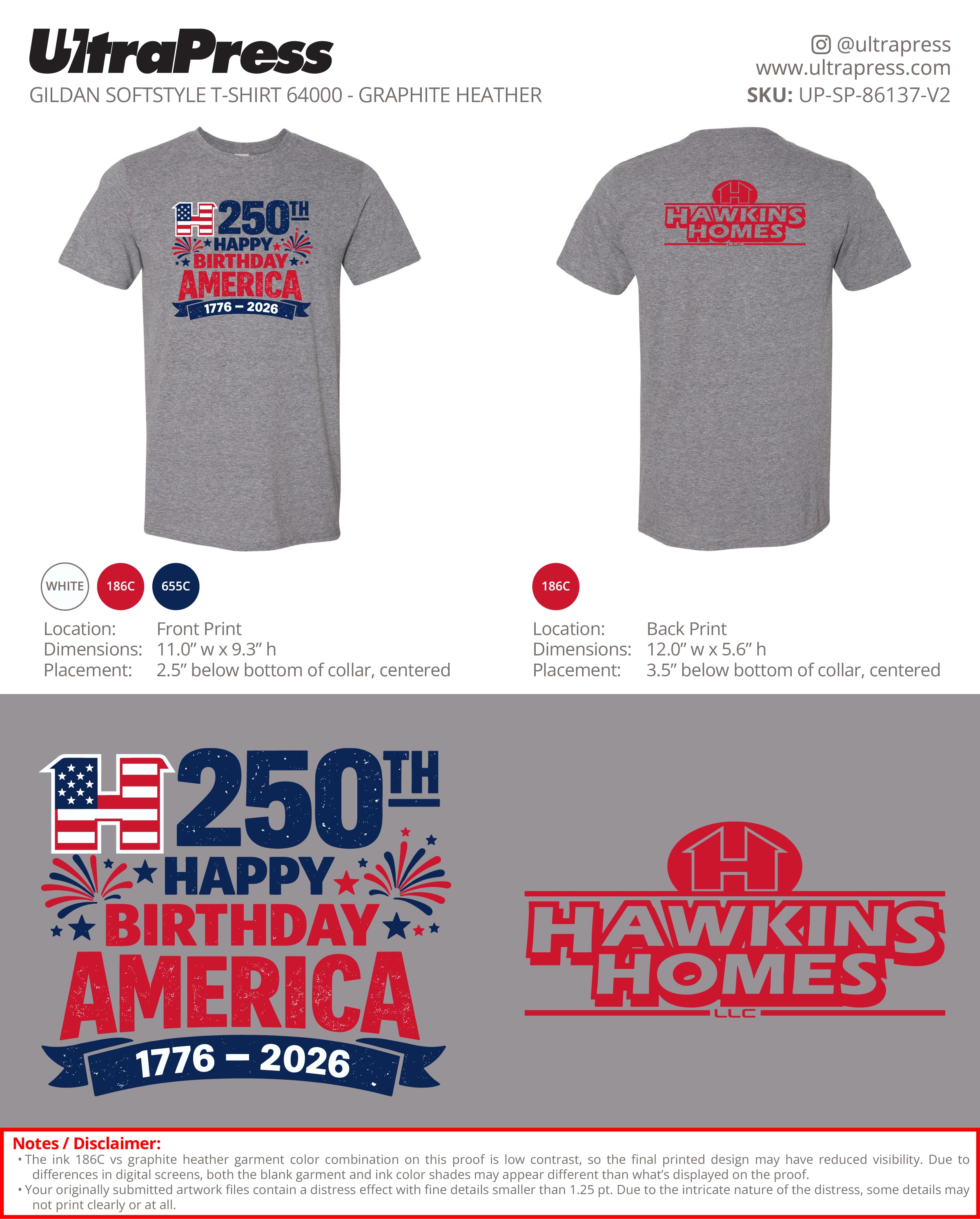 UP-SP-86137 Hawkins Homes LLC - Amy Cheek 100 Min Qty (Bulk)