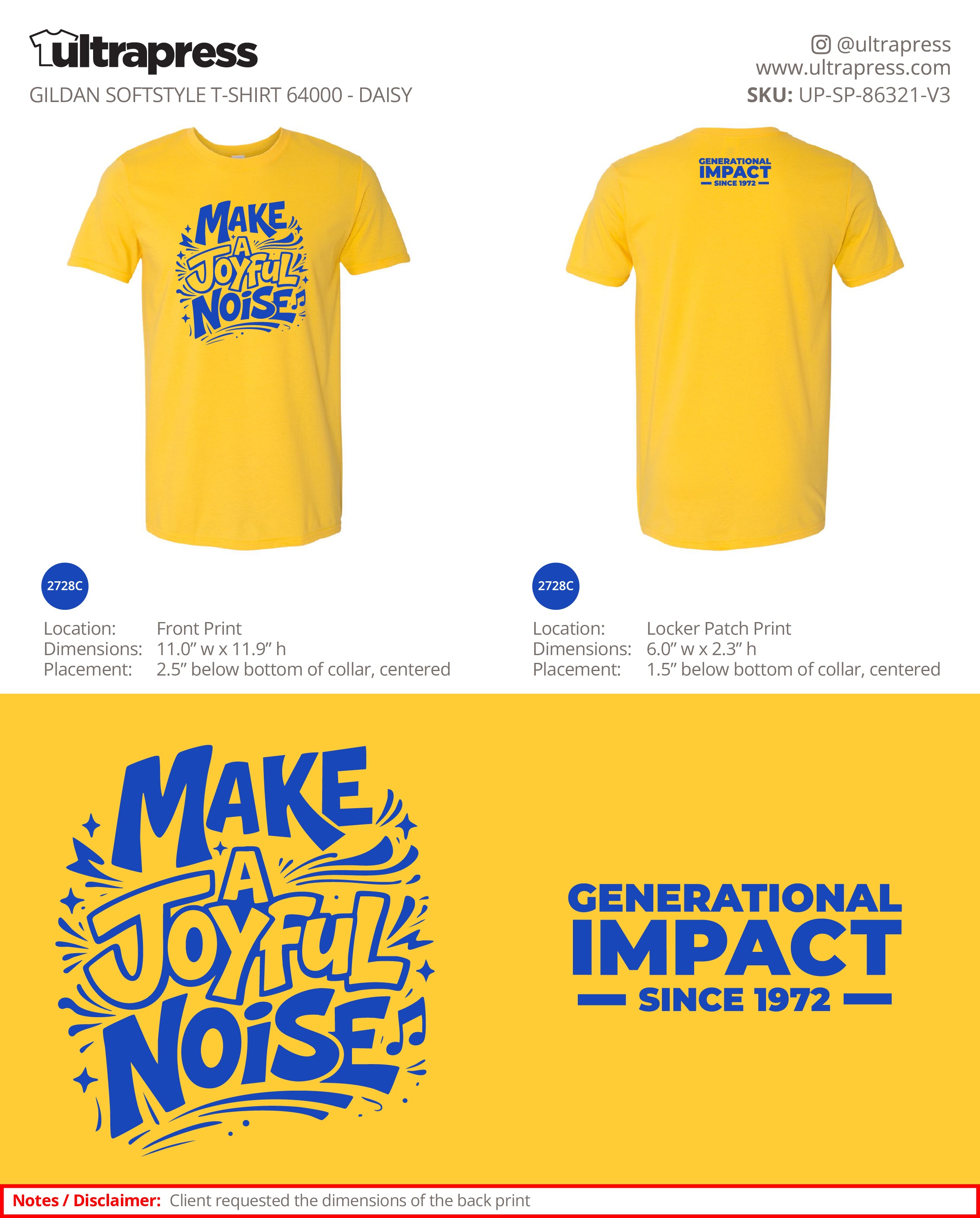 UP-SP-86321 Making A Joyful Noise Daisy Shirts - Nayra Otinkorang - 24 Min Qty (Bulk)