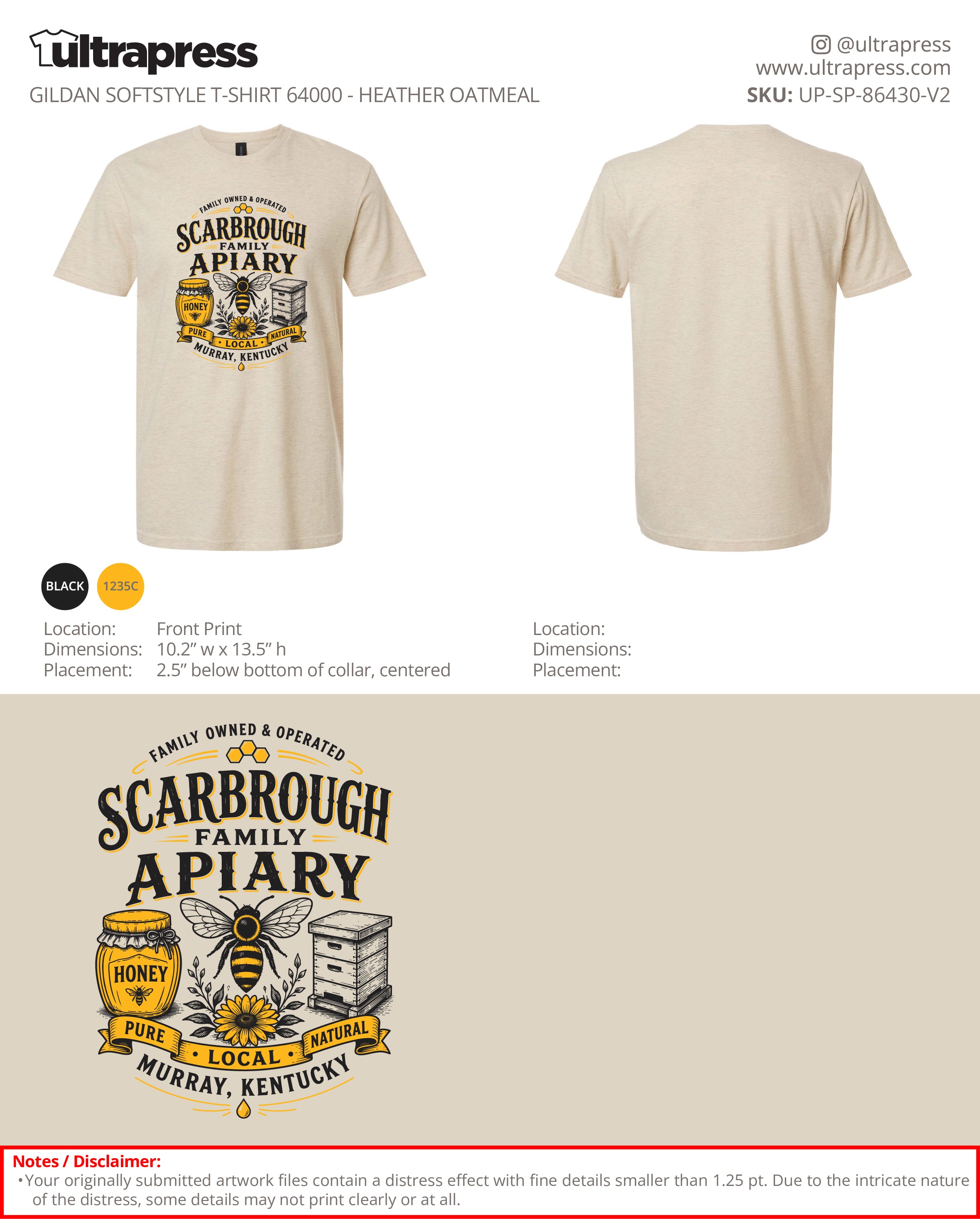 UP-SP-86430 Scarbrough Family Apiary Honey - Ashley Scarbrough - 100 Min Qty - Package Deal (Bulk)