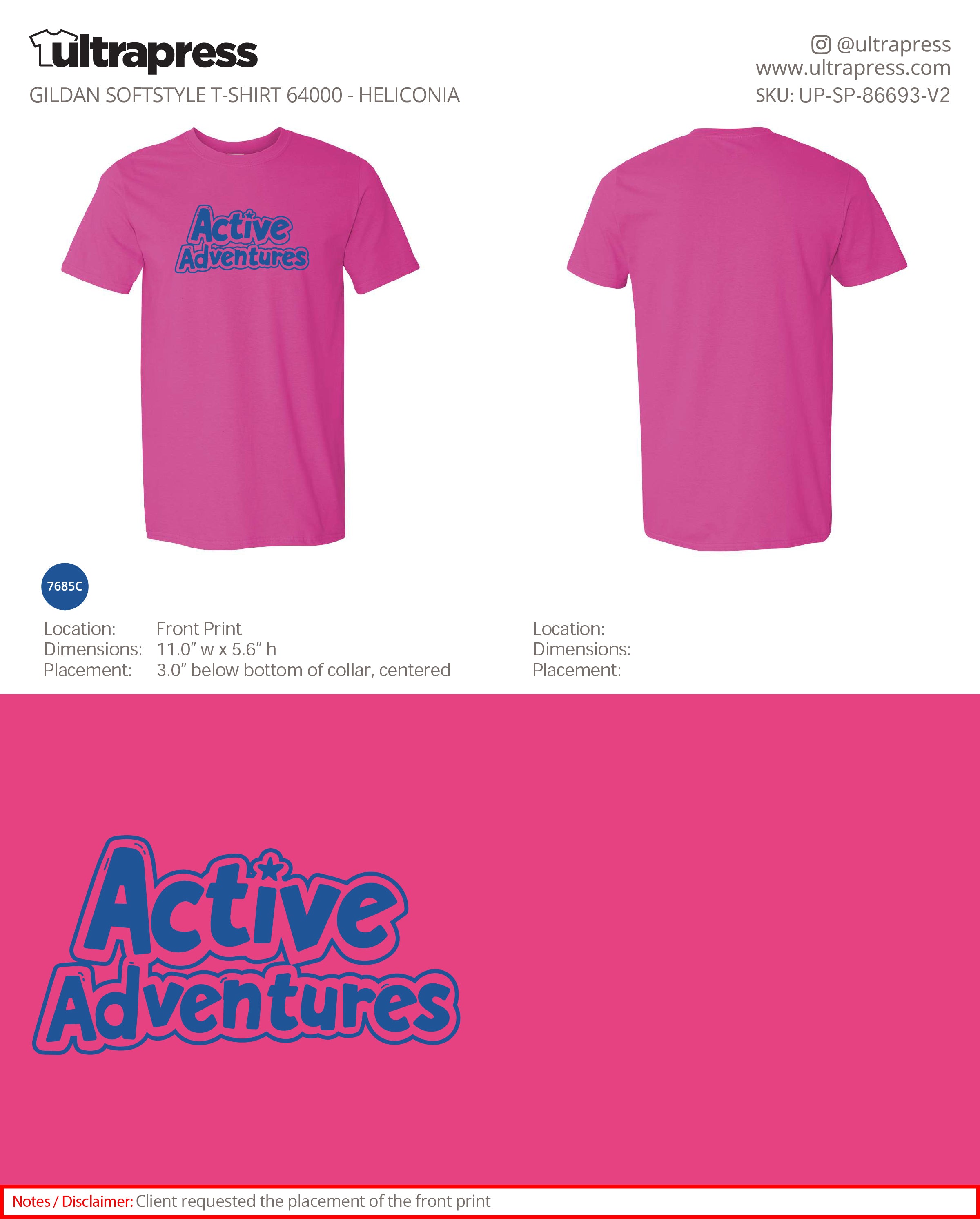 UP-SP-86693 Active Adventures (Blue Logo) ADULT - Elizabeth Barthel - 100 Min Qty - Package Deal (Bulk)